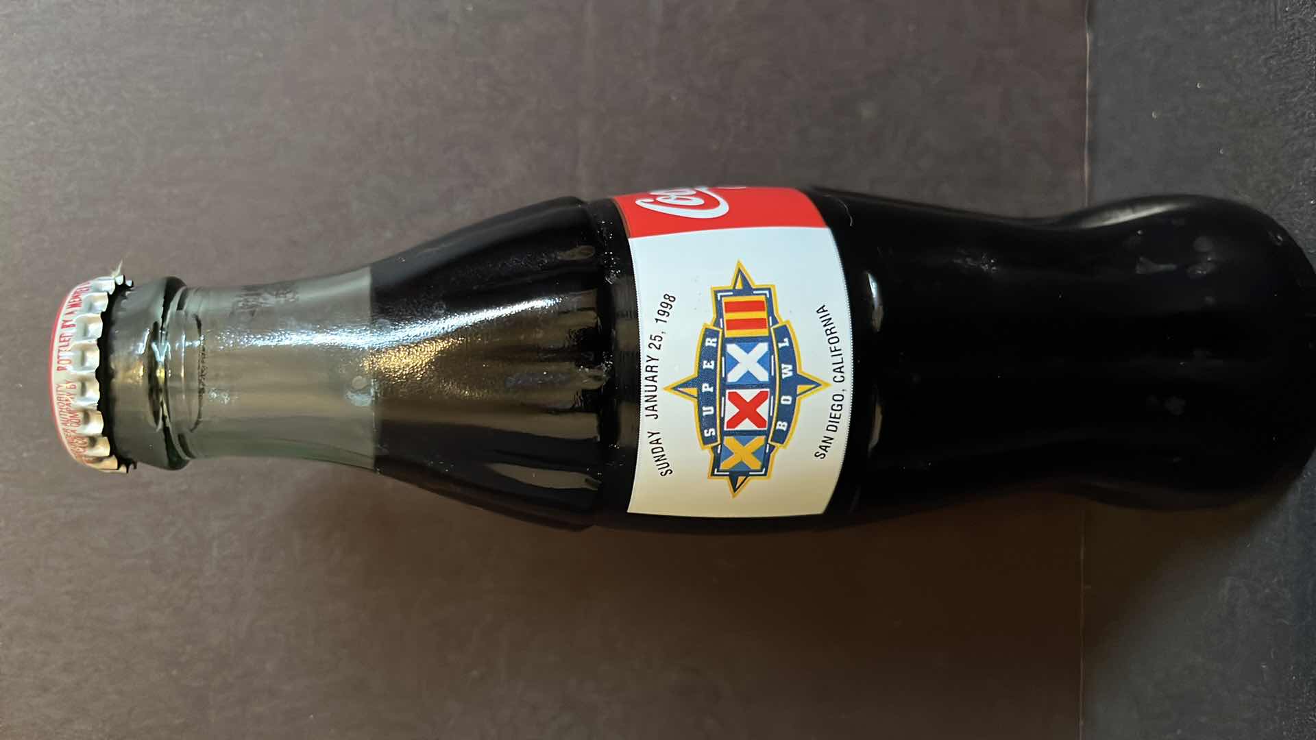 Photo 5 of COCA-COLA 4-COMMEMORATIVE 8 OZ BOTTLES, 25TH ANNIVERSARY DISNEY WORLD 1996, WORLD OF COCA-COLA LAS VEGAS 1996, GRAND CANYON RAILWAY 1997, SUPER BOWL XXXII SAN DIEGO 1998, UNOPENED