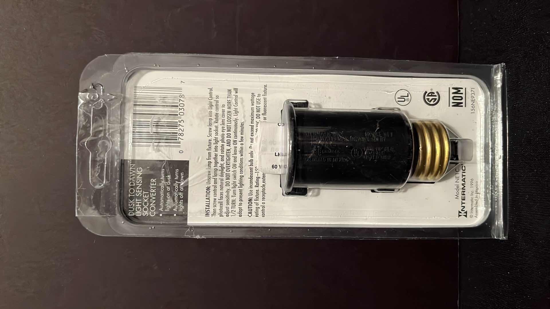 Photo 1 of NIB ECOSMART 4-PACK 60W A19 DIMMABLE ENERGY STAR LED LIGHT BULB SOFT WHITE & INTERMATIC AUTOMATIC LIGHT CONTROL DUSK TO DAWN LIGHT SENSING SOCKET CONVERTER, INDOOR/OUTDOOR 150W AT 120 VAC (MODEL NE1C)