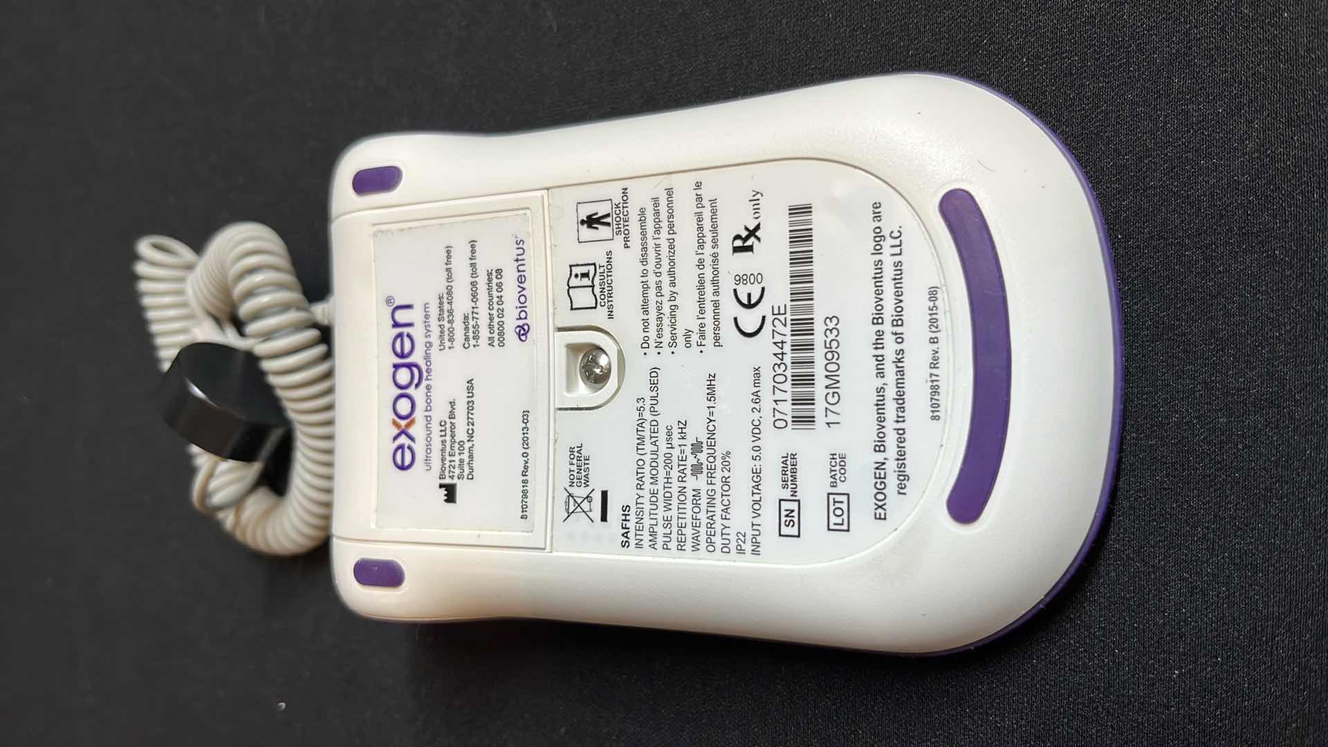 Photo 1 of BIOVENTUS EXOGEN ULTRASOUND BONE HEALING SYSTEM W CARRYING CASE