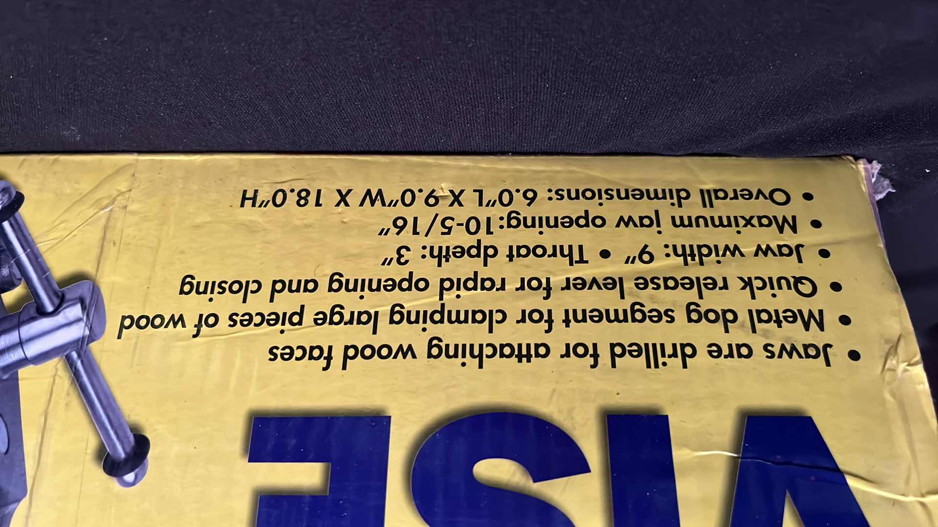 Photo 1 of CENTRAL FORGE 9” QUICK RELEASE WOODWORKING VISE (ITEM 94386)