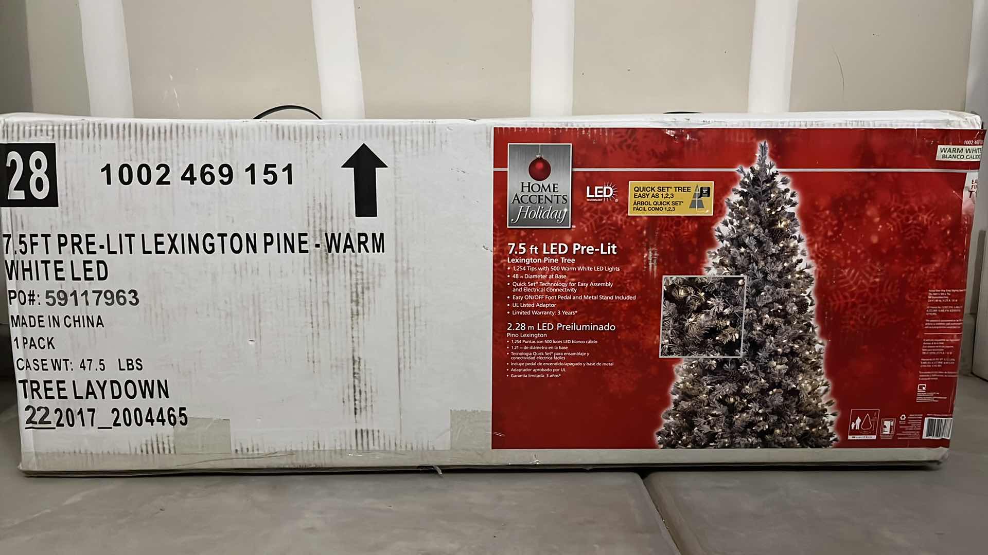Photo 1 of HOME ACCENTS HOLIDAY 7.5’ PRE-LIT LEXINGTON PINE TREE, WARM WHITE, 47.5 LBS (MODEL 1002 469 151)