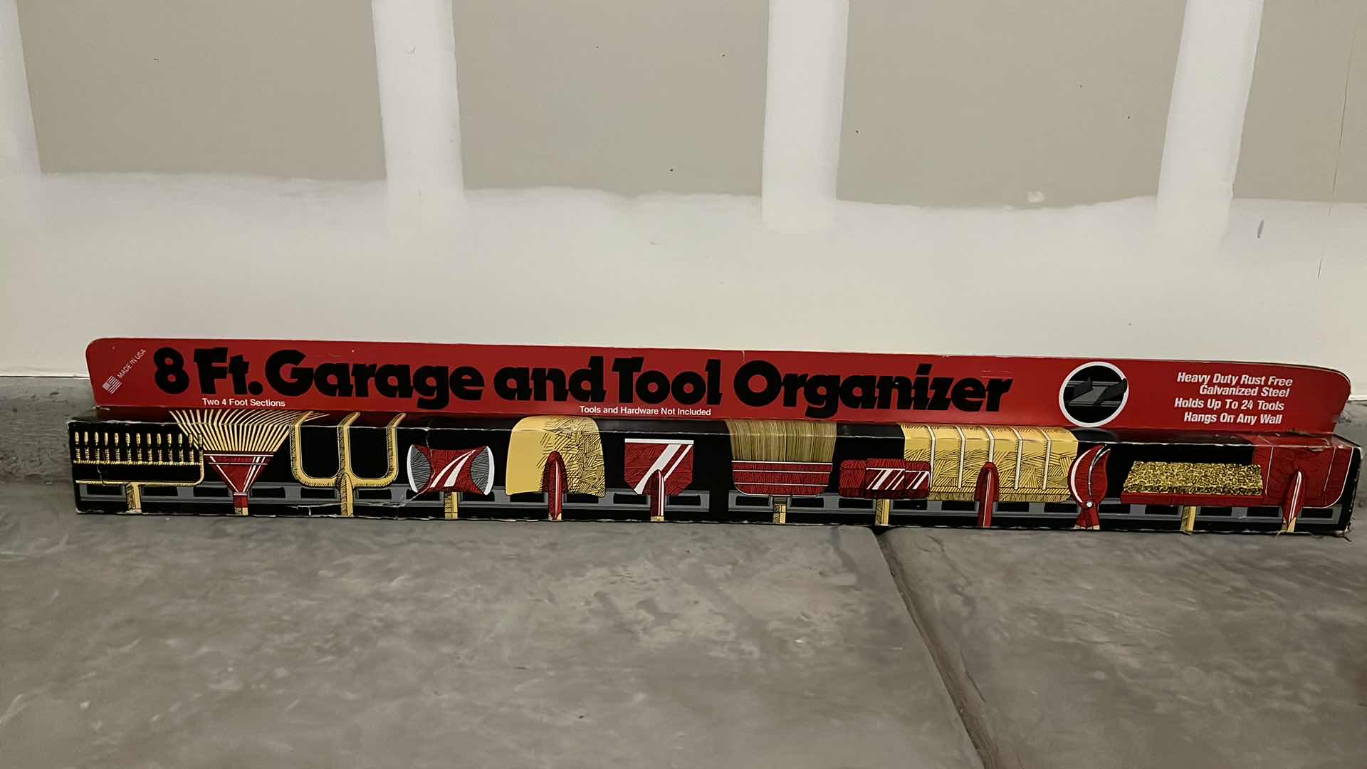 Photo 1 of NIB CRAWFORD PRODUCTS 8 FT GARAGE AND TOOL ORGANIZER, HOLDS UPTO 24 TOOLS, TWO 4 FT SECTIONS (No. TH96)