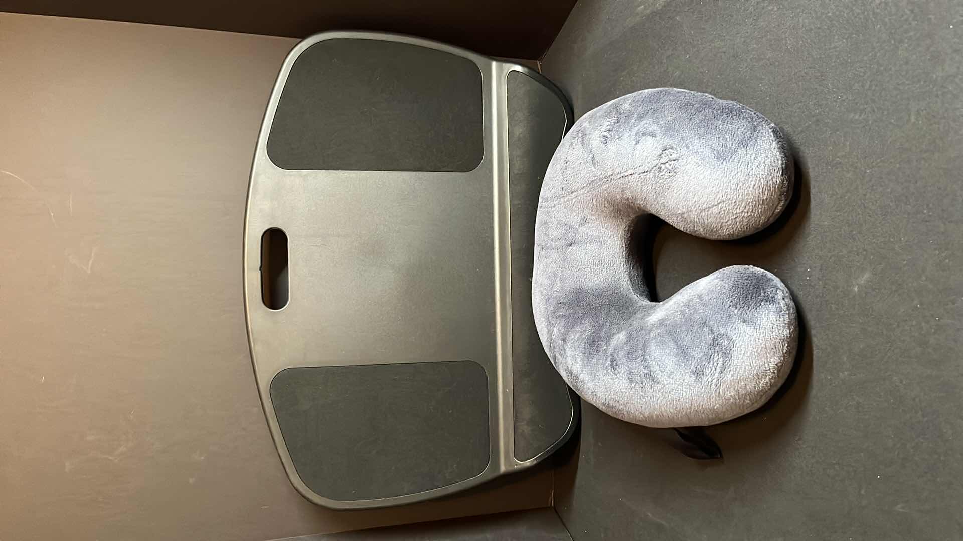 Photo 1 of LAPGEAR CUSHIONED LAP DESK W ZIPPER STORAGE AND PORTABLE HEAD REST W CLIP-HOOK