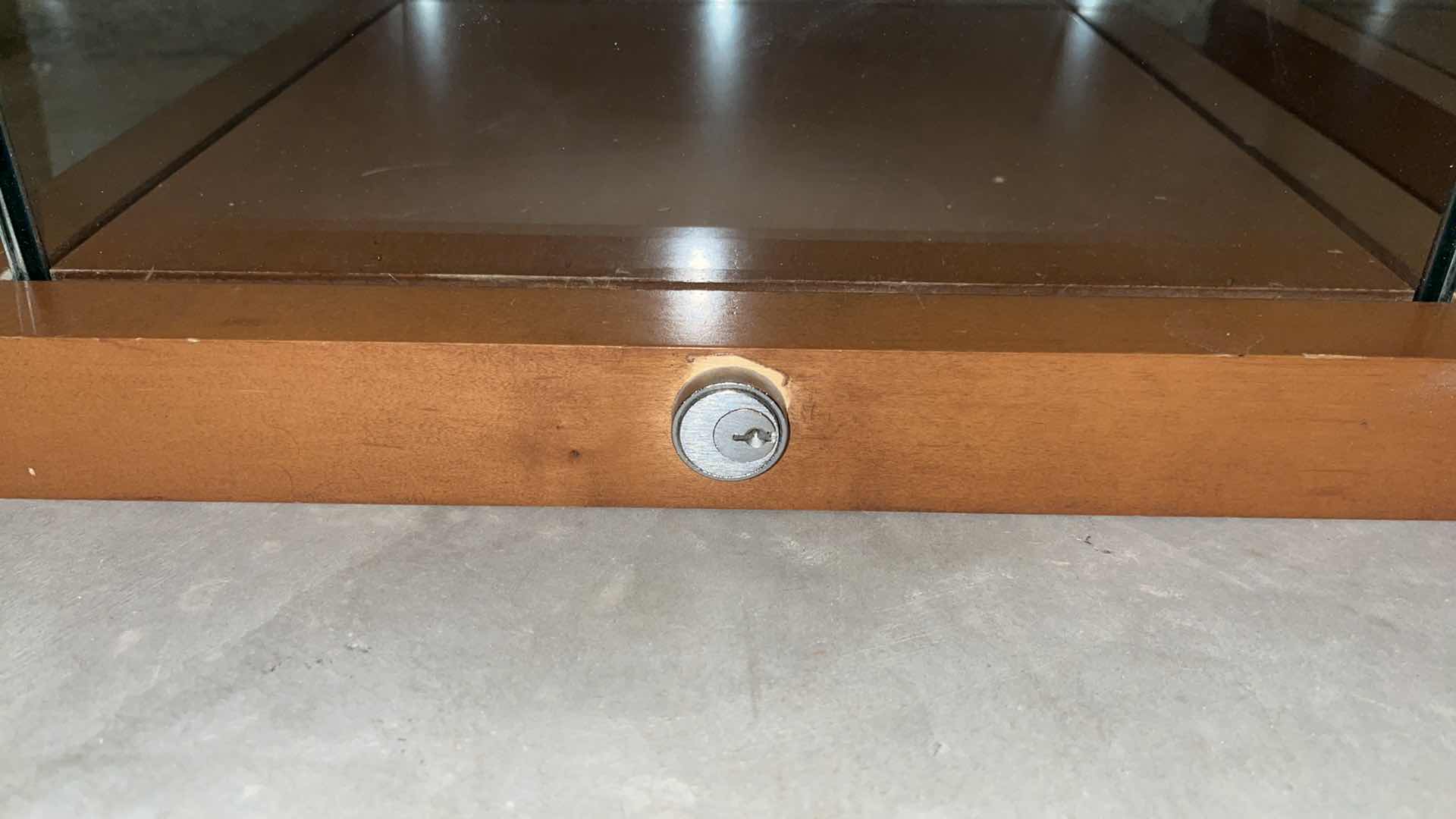 Photo 1 of 2-WOOD BASE HEAVY GLASS DISPLAY BOX 11.5” X 11.5”