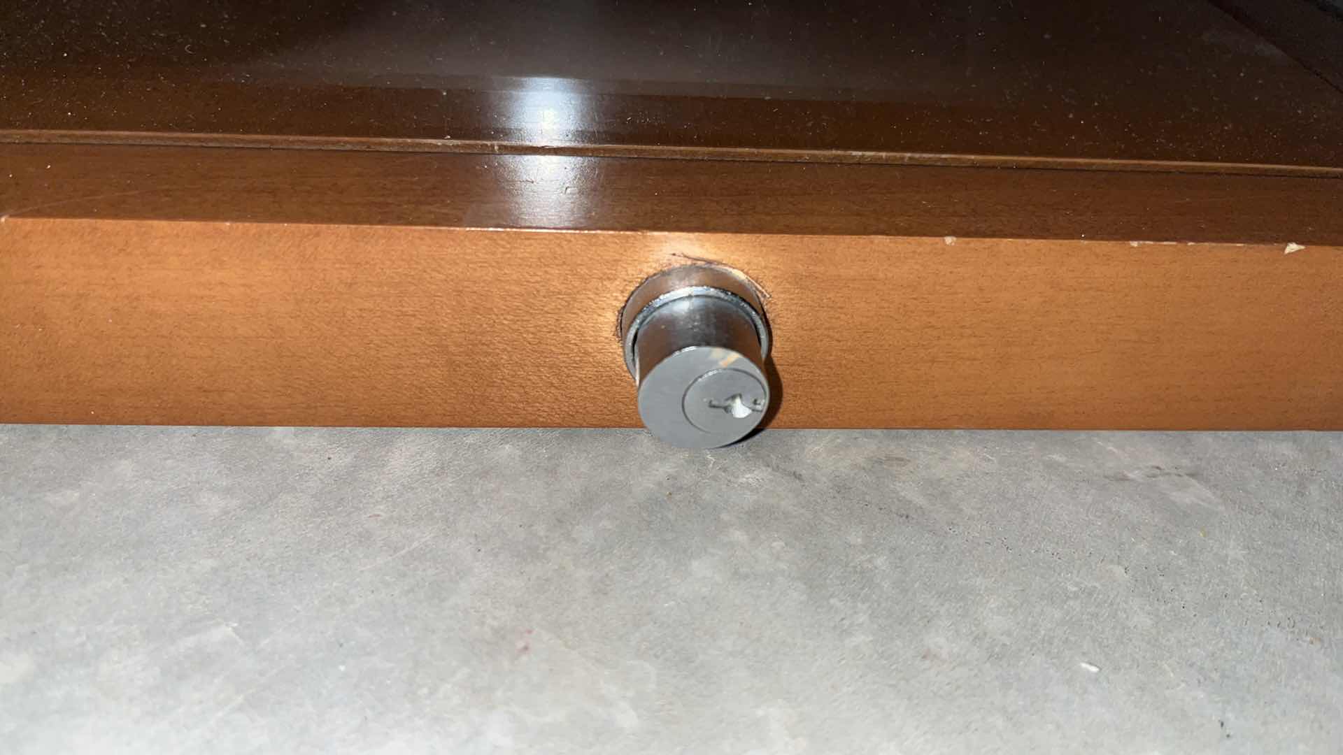 Photo 1 of 2-WOOD BASE HEAVY GLASS DISPLAY BOX 11.5” X 11.5”