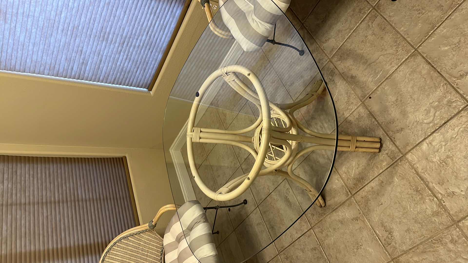 Photo 1 of WICKER & GLASS TOP DINING SET