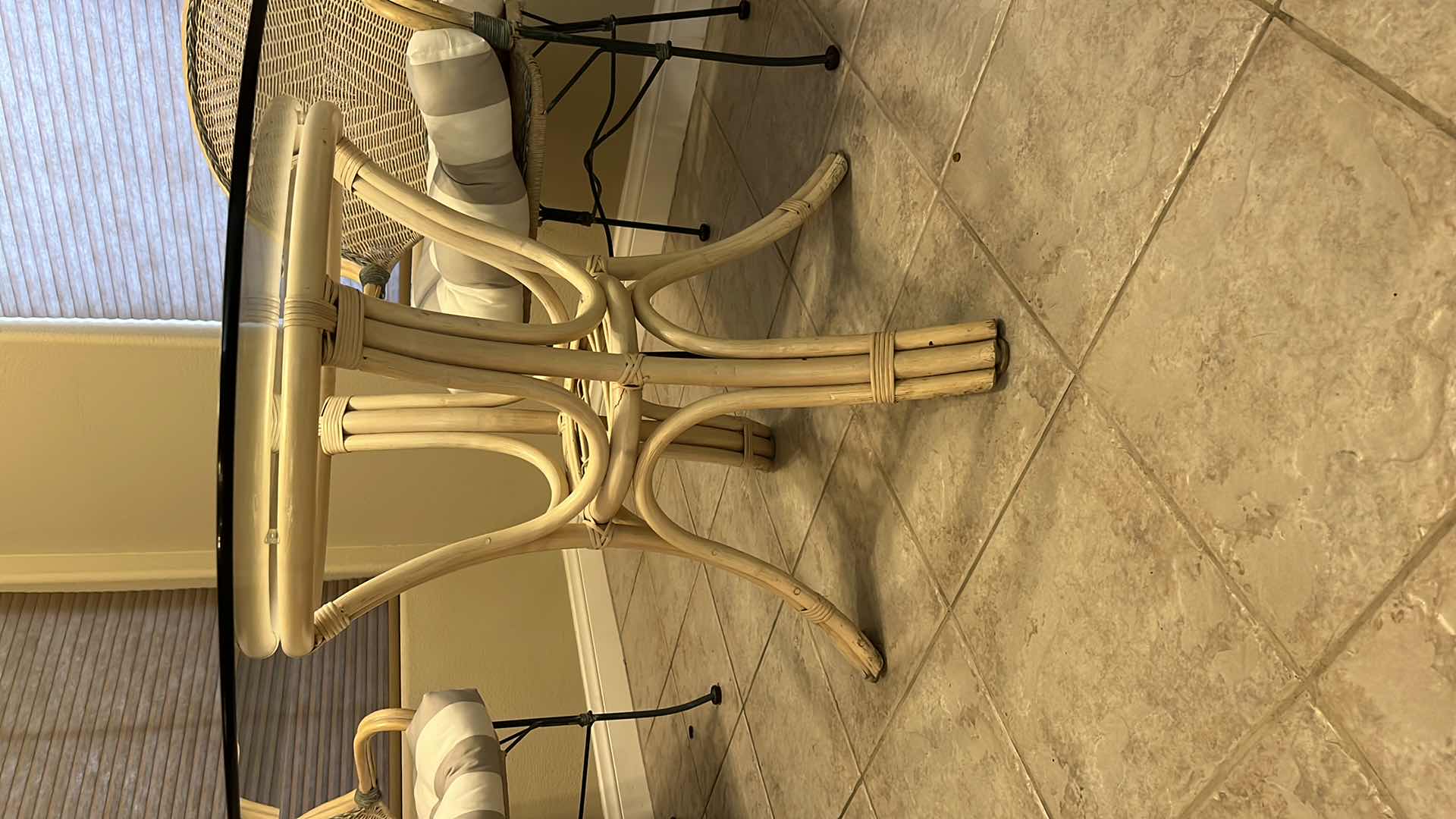 Photo 1 of WICKER & GLASS TOP DINING SET