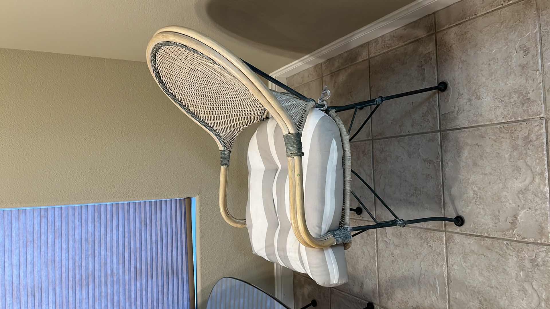 Photo 1 of WICKER & GLASS TOP DINING SET