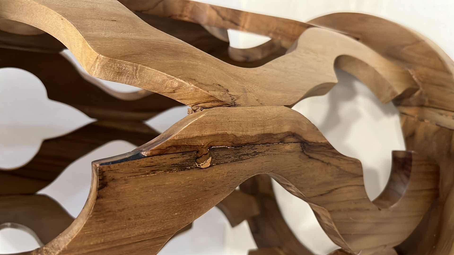 Photo 3 of OPEN WEAVE TEAK BATH STOOL/ END TABLE 14” X 14” H18”