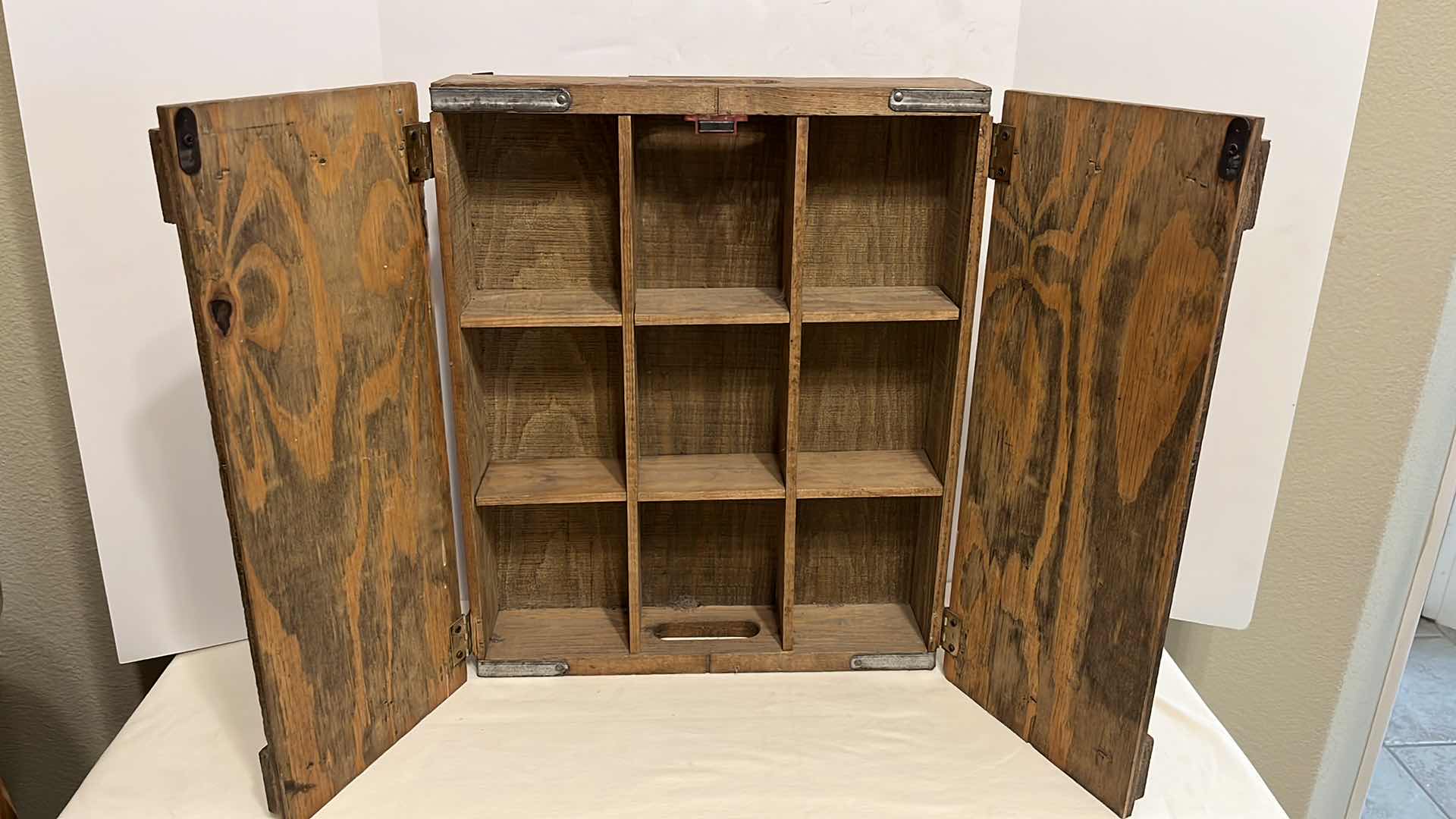 View 3 of VINTAGE BUDWEISER BEER WOOD SHADOW CRATE DISPLAY CABINET” 4” X 15.5” H19”