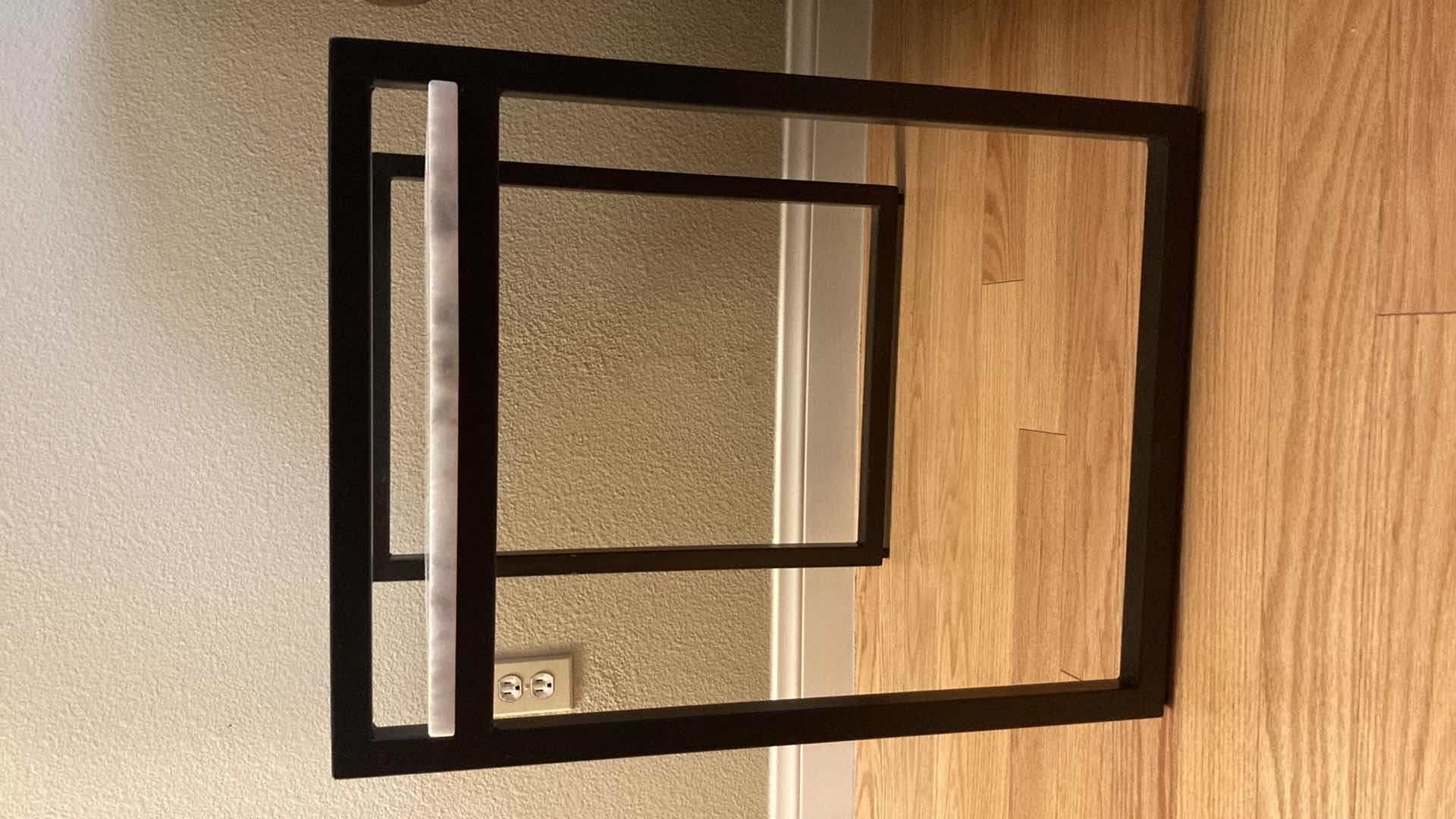 Photo 1 of GRANITE WHITE TOP BLACK METAL BASE SIDE TABLE 24” X 18” H24”