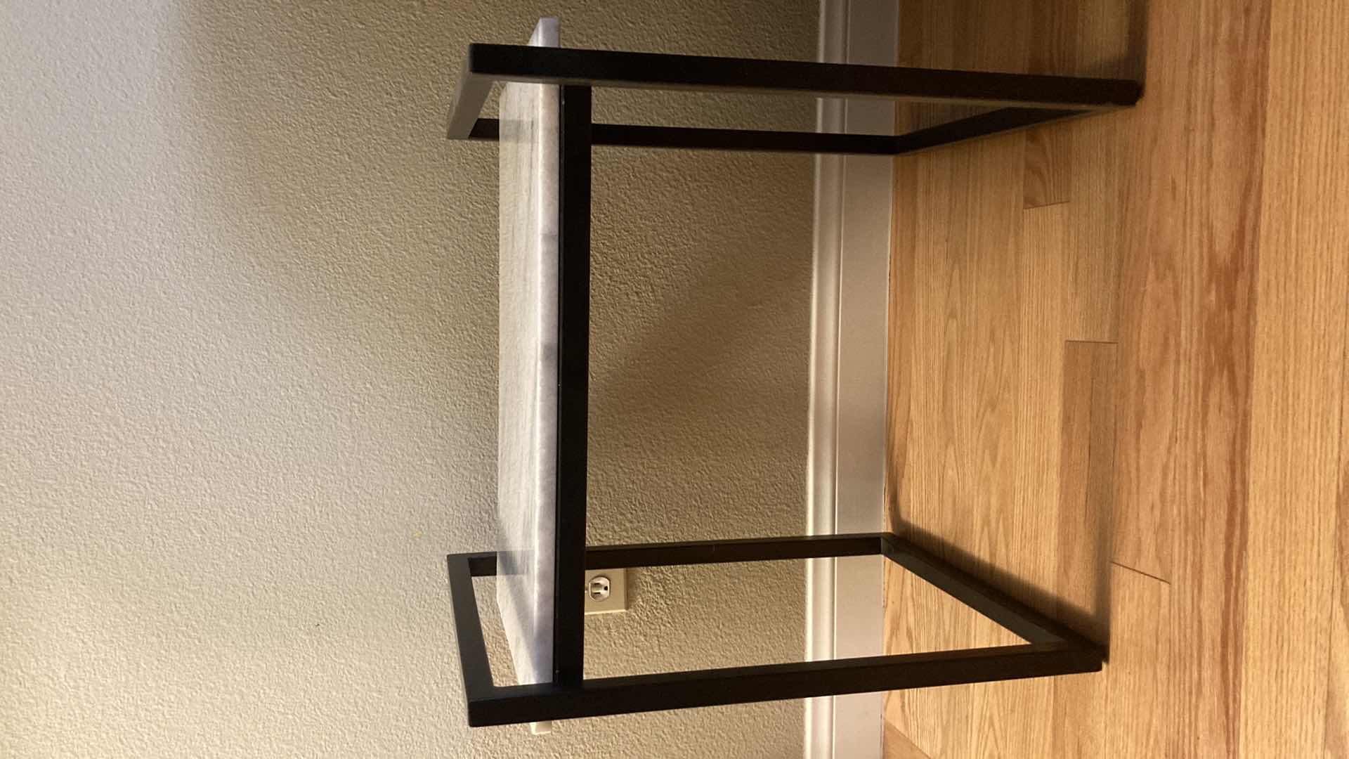 Photo 1 of GRANITE WHITE TOP BLACK METAL BASE SIDE TABLE 24” X 18” H24”