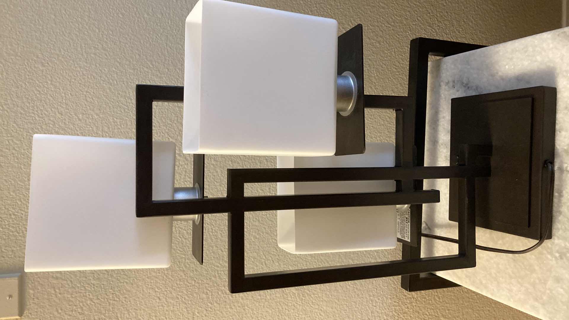 Photo 1 of EURO DESIGN LIGHTING WHITE GLASS SHADE METAL BASE TABLE LAMP 13” X 7” H26”