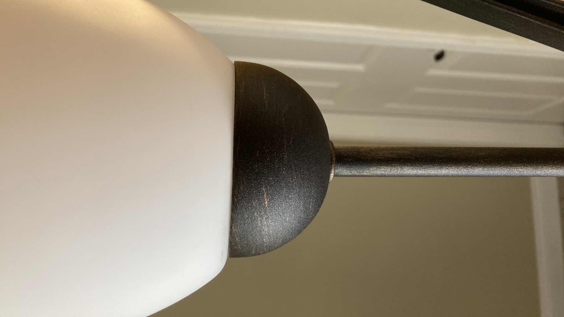 Photo 1 of TULIP STYLE WHITE GLASS SHADE BRUSHED BRONZE BASE FLOOR LAMP 9” X 73”