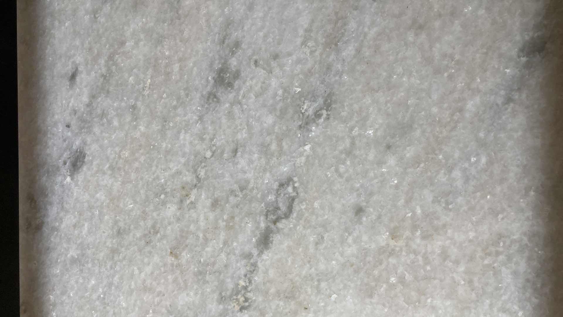 Photo 1 of GRANITE WHITE TOP BLACK METAL BASE ACCENT TABLE 18” X 16” H18”