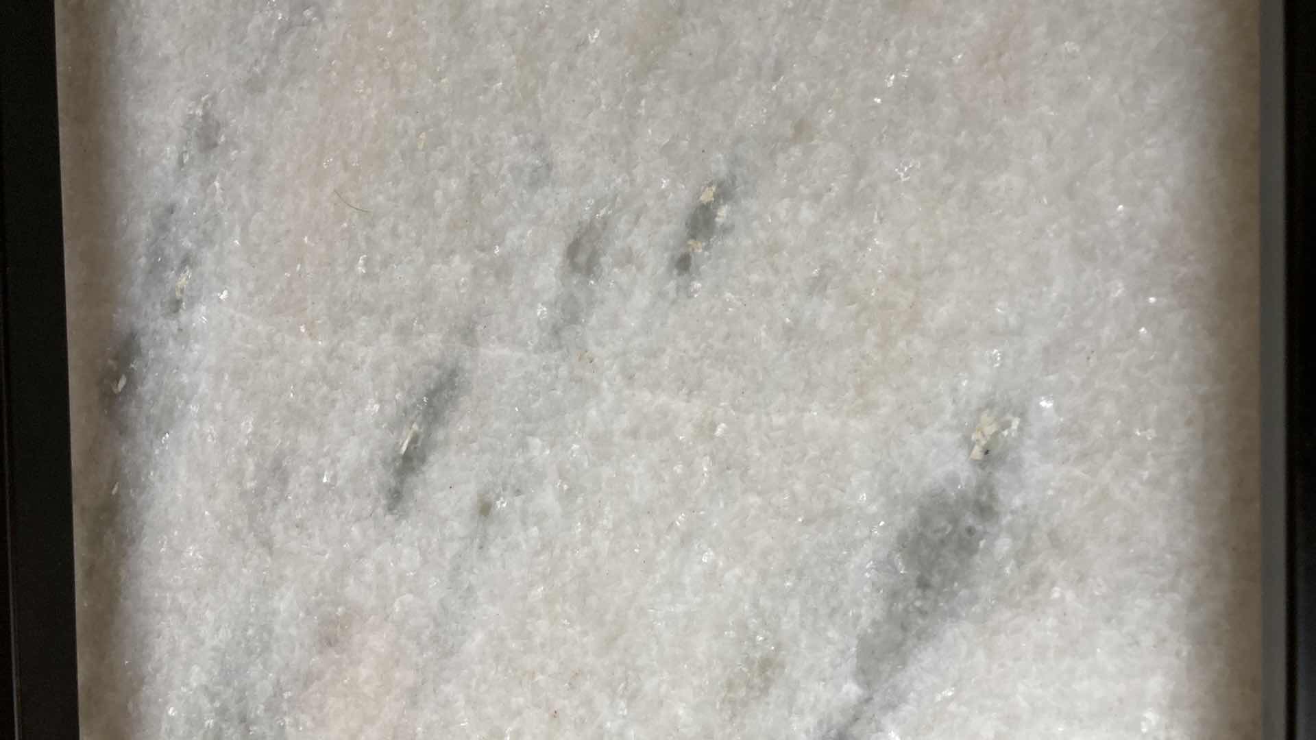 Photo 1 of GRANITE WHITE TOP BLACK METAL BASE ACCENT TABLE 18” X 16” H18”