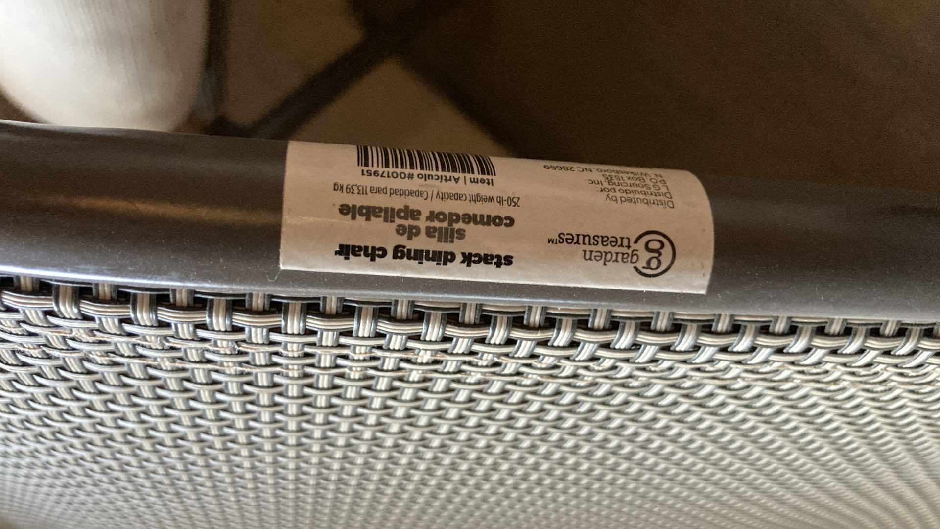 Photo 10 of GARDEN TREASURES PATIO TABLE 40” X 28” & CHAIRS (4) 23” X 21” H34”