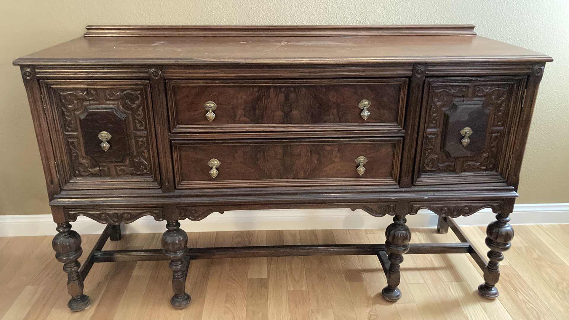 View 1 of EARLY-CENTURY MAHOGANY FINISH WOOD DRESSER 66” X 21” H38”