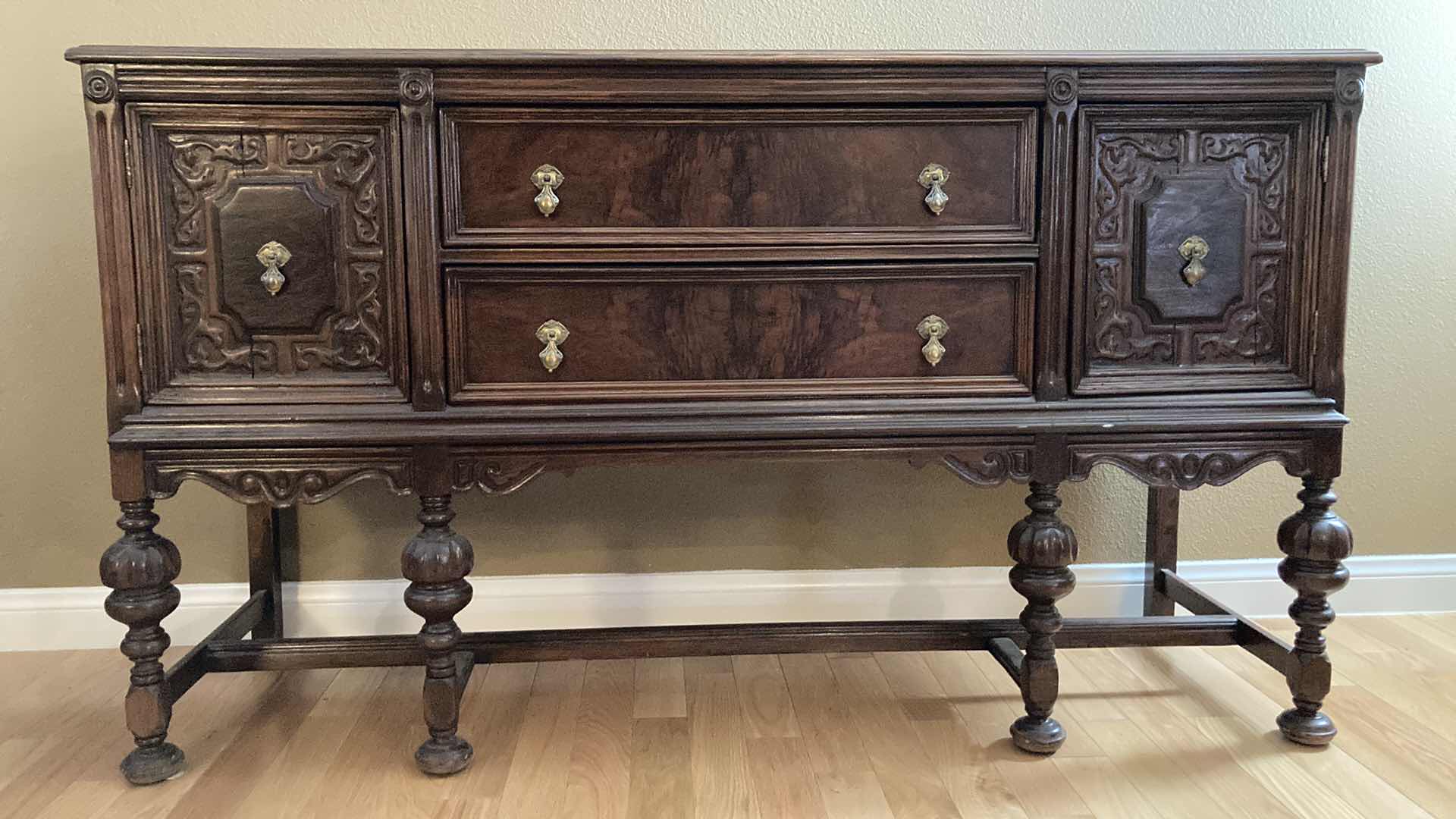 View 2 of EARLY-CENTURY MAHOGANY FINISH WOOD DRESSER 66” X 21” H38”