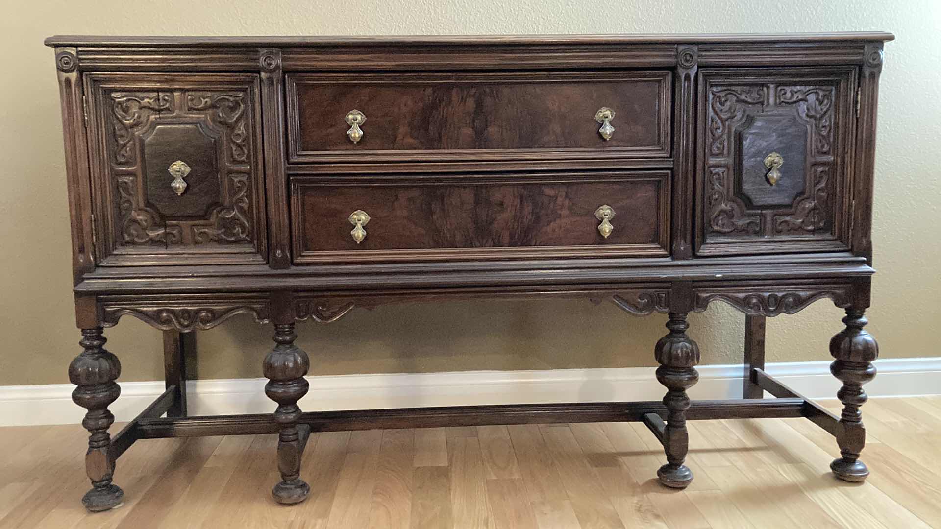 View 3 of EARLY-CENTURY MAHOGANY FINISH WOOD DRESSER 66” X 21” H38”