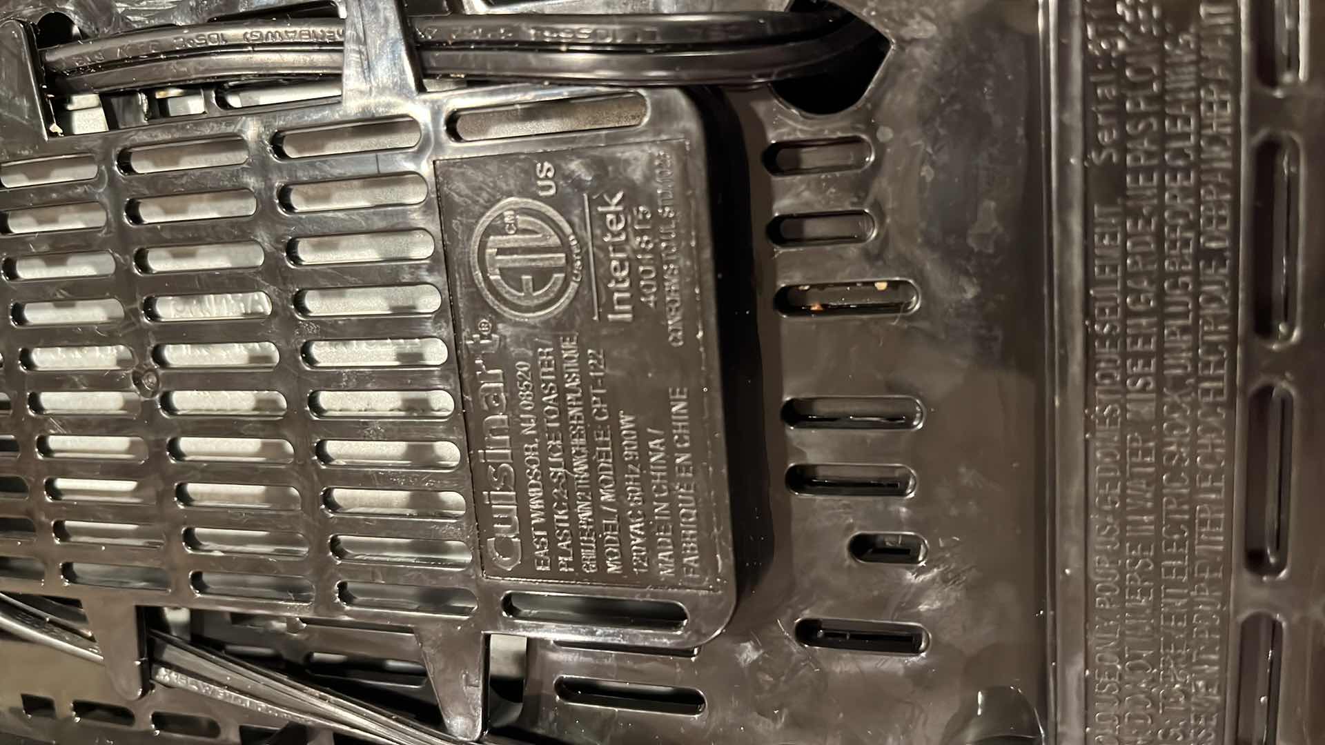 Photo 1 of CUISINART 2-SLICE BLACK TOASTER MODEL CPT-122