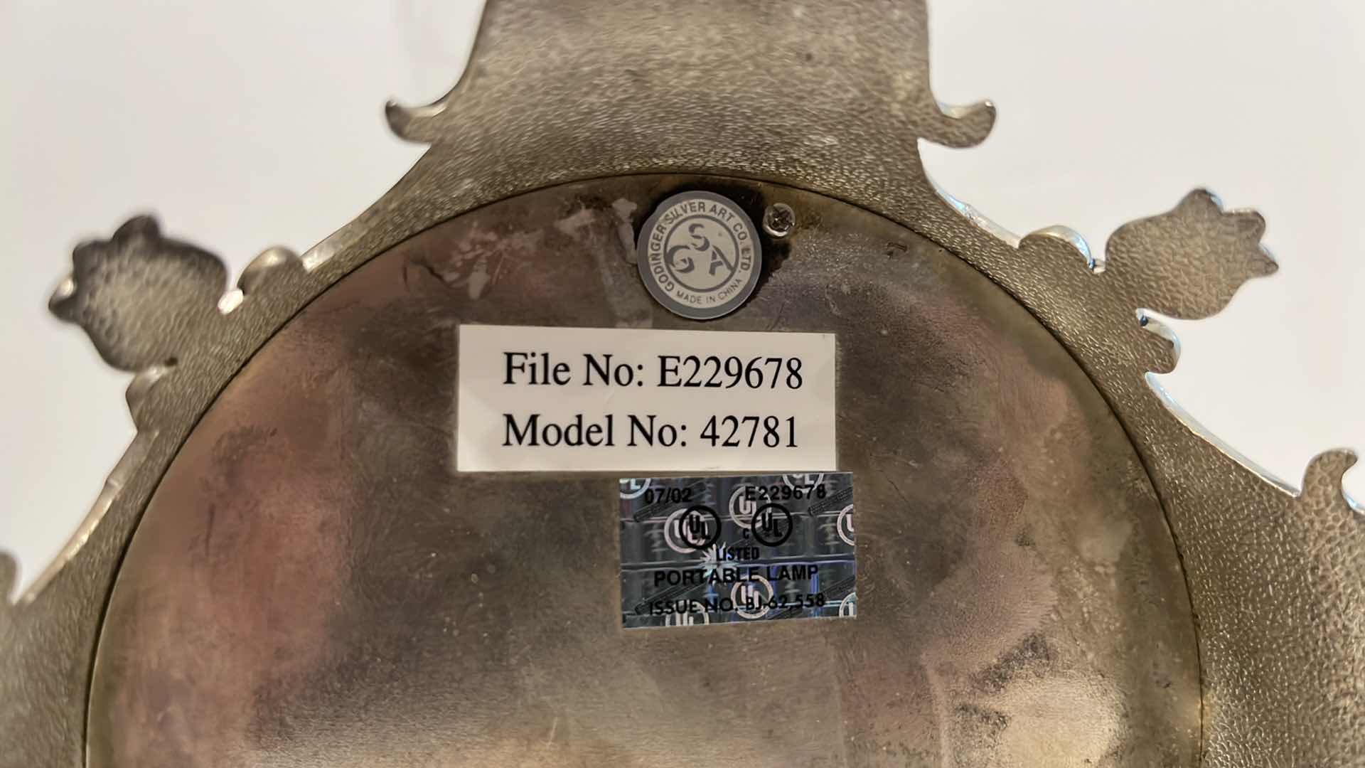 Photo 1 of GODINGER SILVER ART CO VINTAGE CRYSTAL CUT GLASS 12.5” TORCHIERE LAMP W ANTIQUE SILVER METAL BASE MODEL 42781