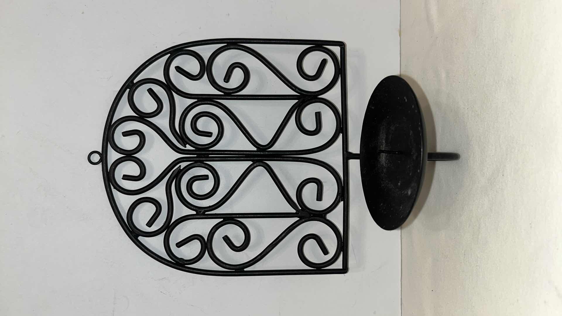 Photo 1 of HANGING BLACK CANDLE SCONCES 7” X 9.75” (2)