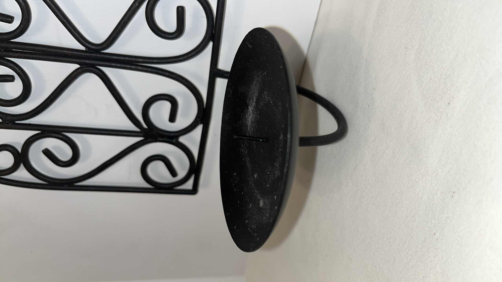 Photo 2 of HANGING BLACK CANDLE SCONCES 7” X 9.75” (2)