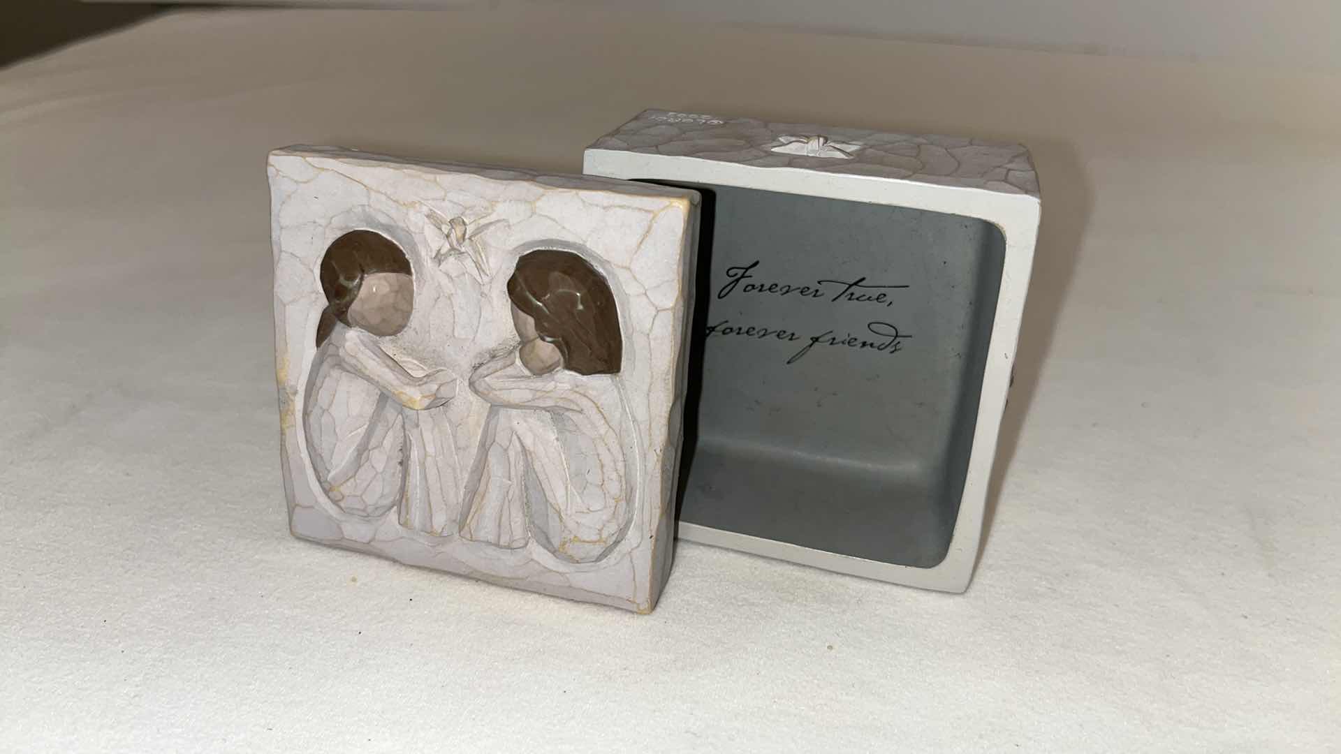 Photo 1 of WILLOW TREE FRIENDSHIP JEWELRY BOX & SANDRA MAGSAMEN DEPT 56 COLLECTION CERAMIC FRIENDSHIP CROSS