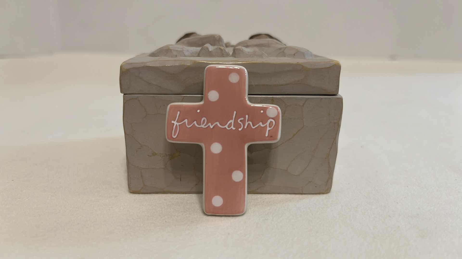Photo 1 of WILLOW TREE FRIENDSHIP JEWELRY BOX & SANDRA MAGSAMEN DEPT 56 COLLECTION CERAMIC FRIENDSHIP CROSS