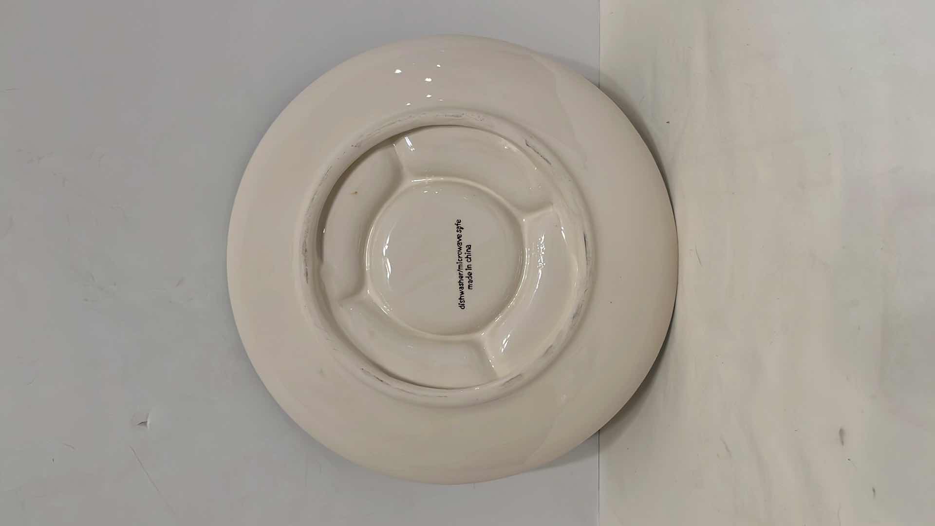 Photo 1 of VINTAGE TURKEY PLATTER 13.5” X 18” & DIVIDED ROUND FRUIT DESIGN SERVING TRAY 11.75”