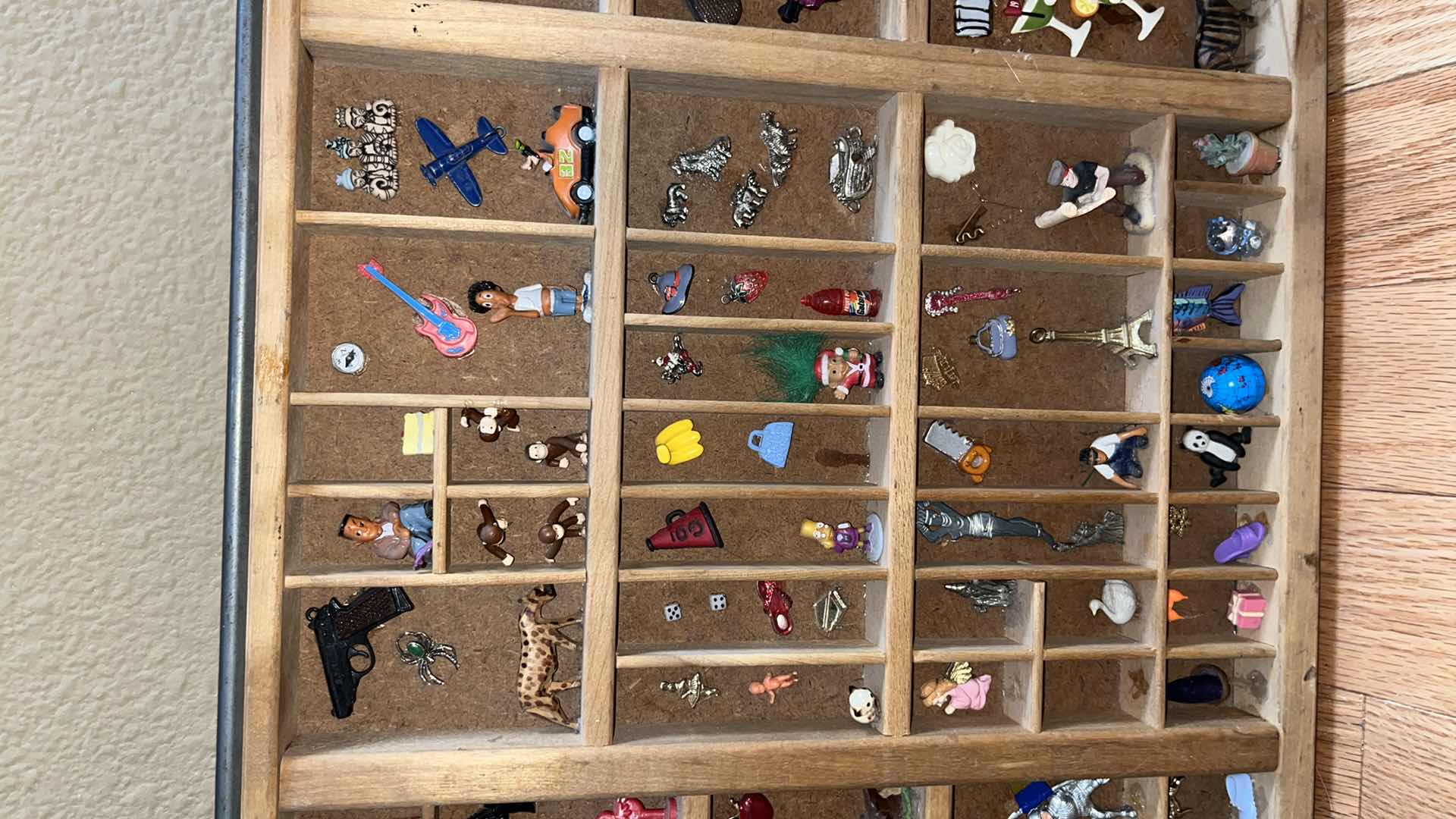 Photo 3 of SHADOW BOX W MINIATURE TRINKETS & PINS 32” X 16.5”