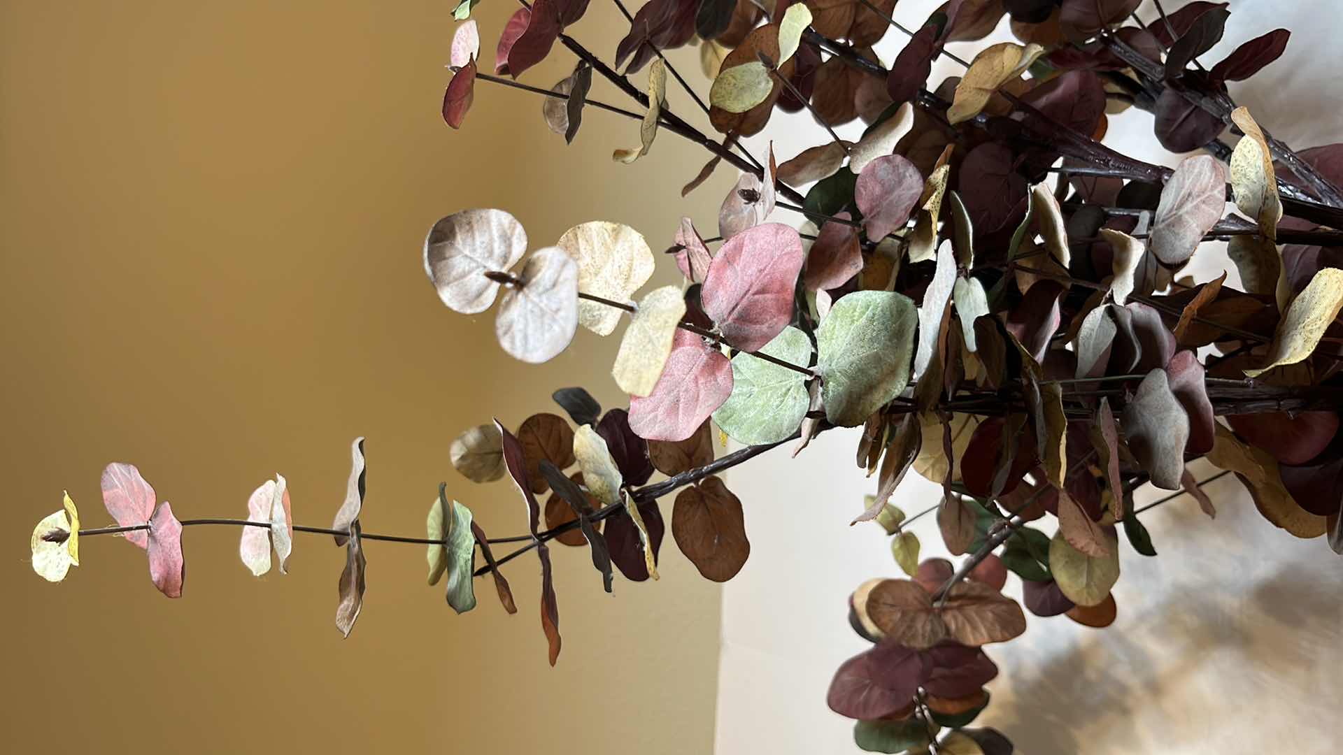 Photo 3 of CERAMIC 13.5” RUBY RED VASE & ARTIFICIAL PLANT