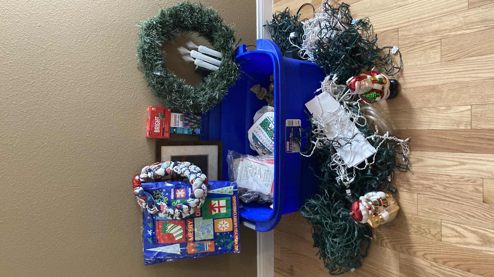 Photo 1 of CHRISTMAS DECORATIONS W STERILITE TOTE 30GAL