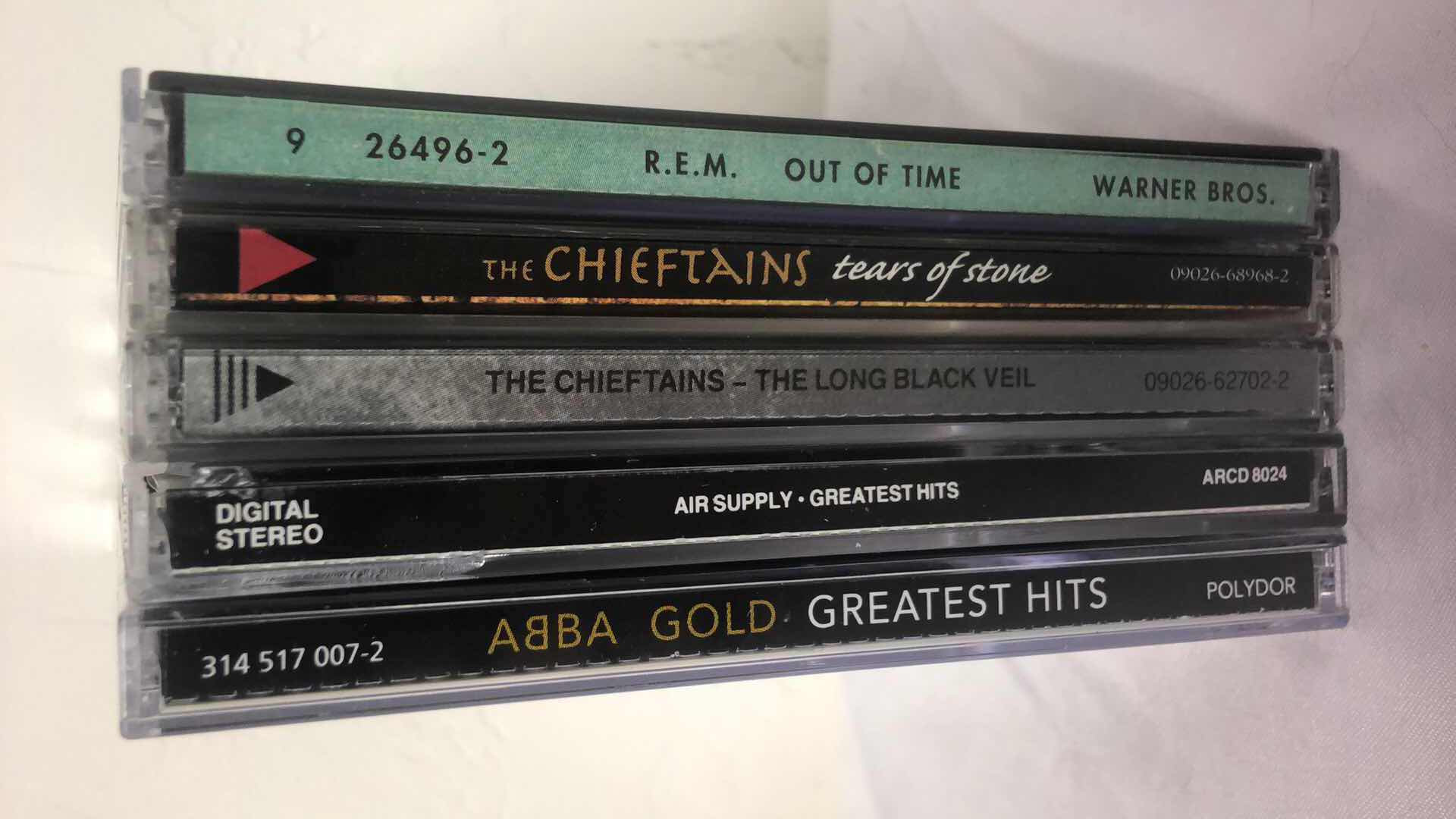 Photo 1 of ASSORTED SOFT ROCK ALBUM CDS ABBA, REM, AIR SUPPLY, ETC (5)