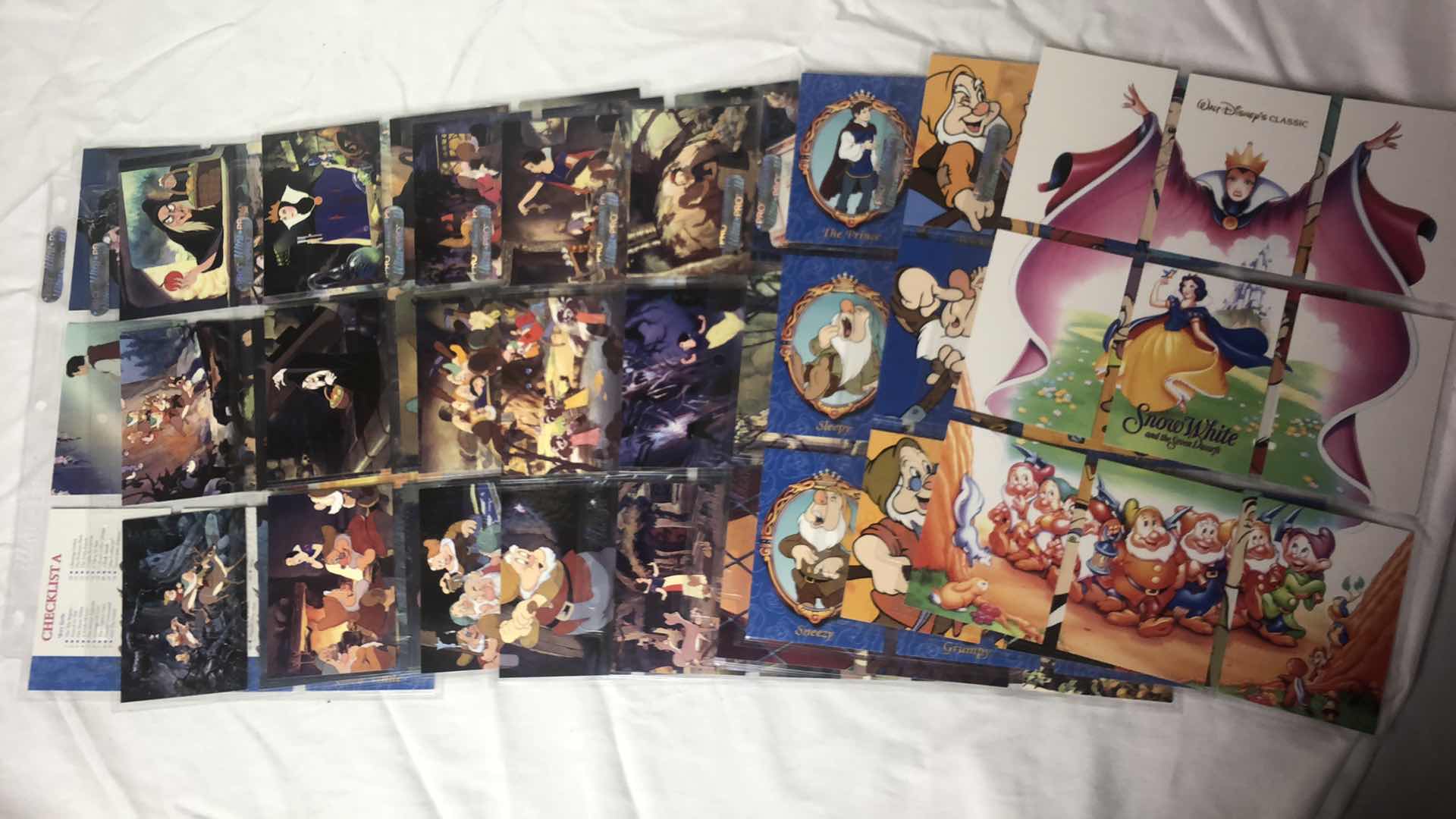 Photo 1 of APPROX 80 SKYBOX SNOW WHITE AND THE 7 DWARVES TRADING CARDS COMPLETE SET IN SLEEVES NEAR PERFECT CONDITION