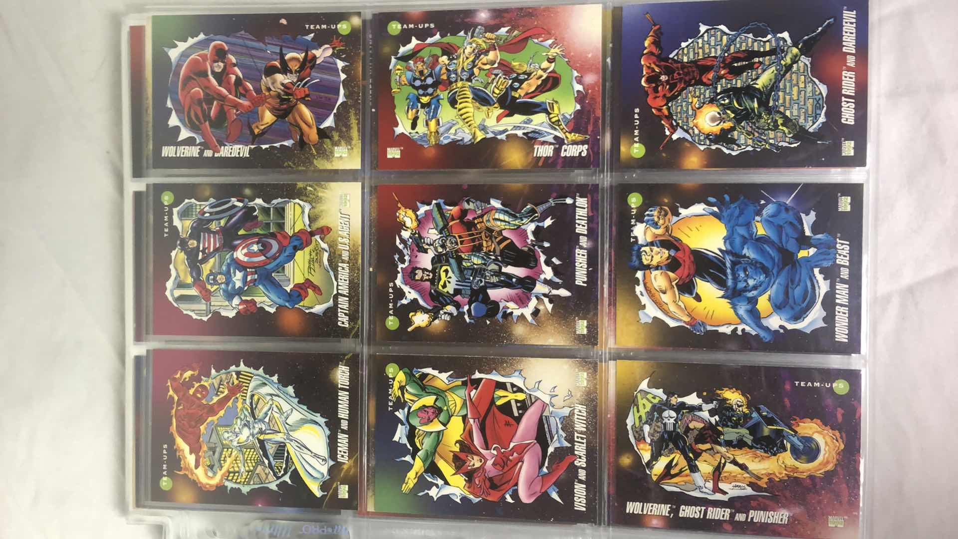 Photo 1 of APPROX 180 IMPEL MARVEL HEROES TRADING CARDS NEAR COMPLETE SET IN SLEEVES NEAR PERFECT CONDITION