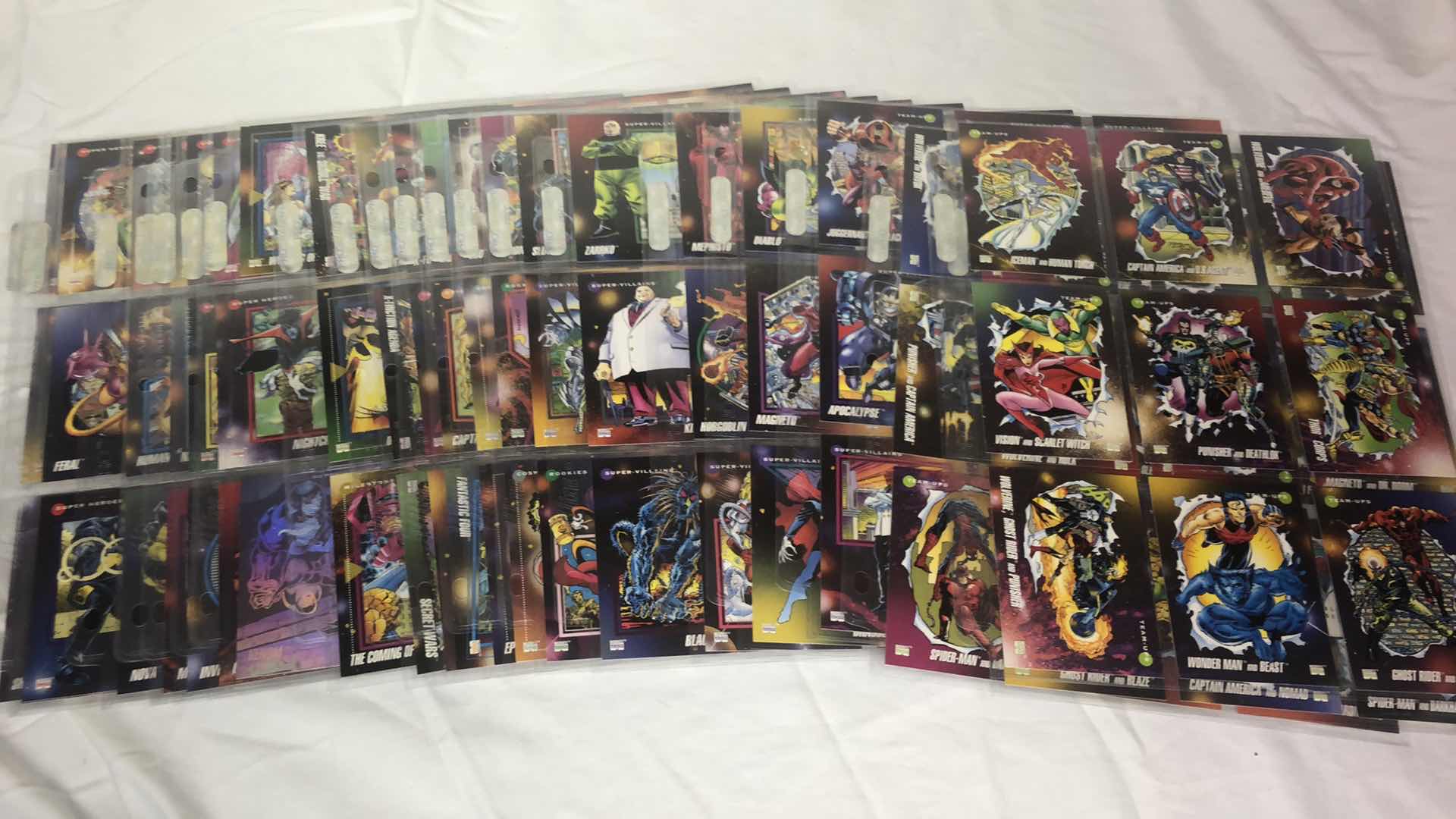 Photo 1 of APPROX 180 IMPEL MARVEL HEROES TRADING CARDS NEAR COMPLETE SET IN SLEEVES NEAR PERFECT CONDITION