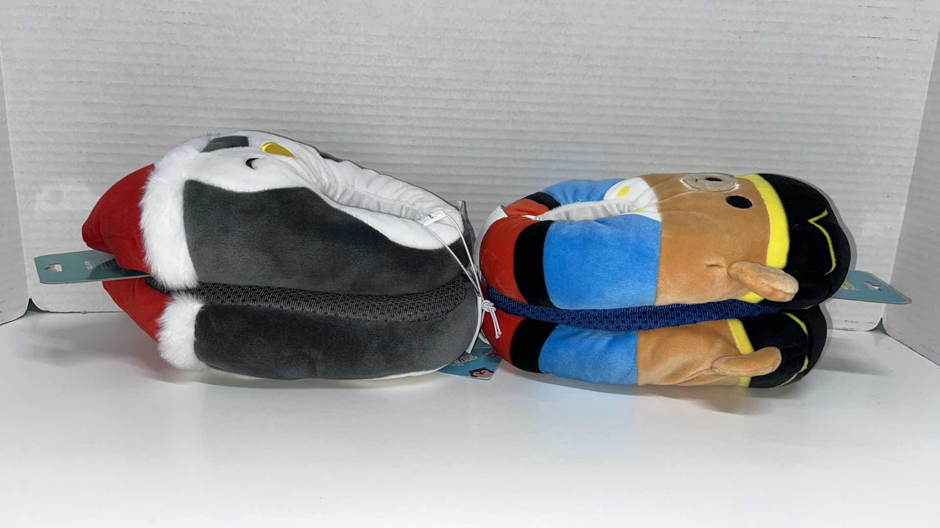 Photo 1 of KELLYTOY SQUISHMALLOWS PLUSH KIDS SLIPPERS, PENGUIN/BEAR SIZE 11-12 (2)