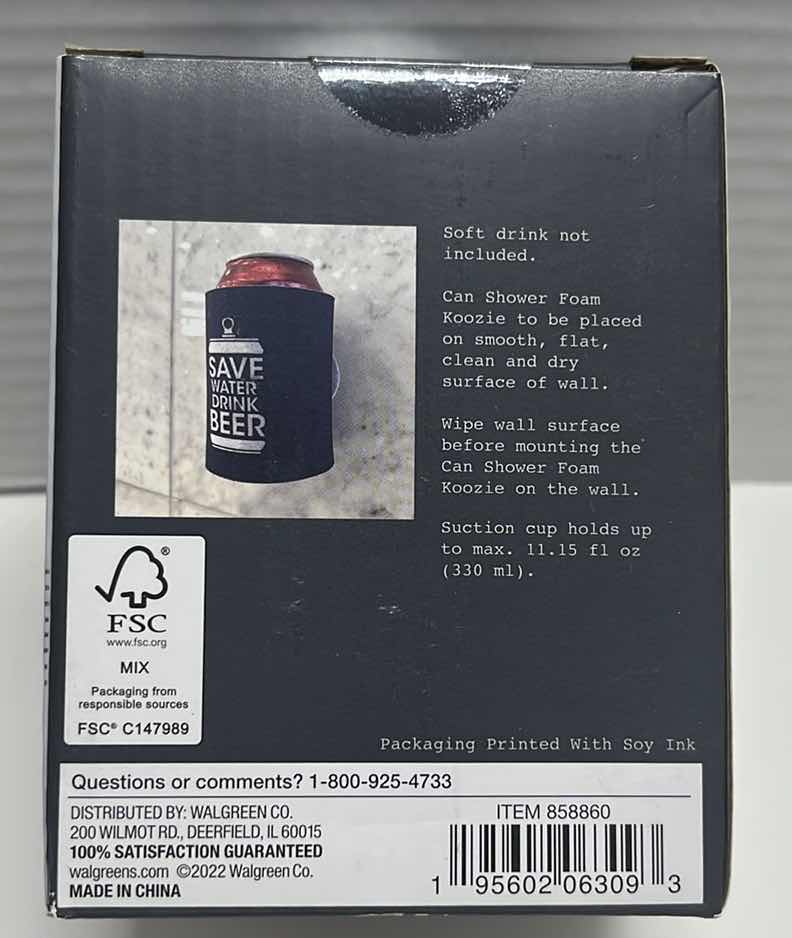 Photo 1 of NEW DASHING FINE GIFTS SHOWER FOAM CAN KOOZIE W SUCTION CUP (7)