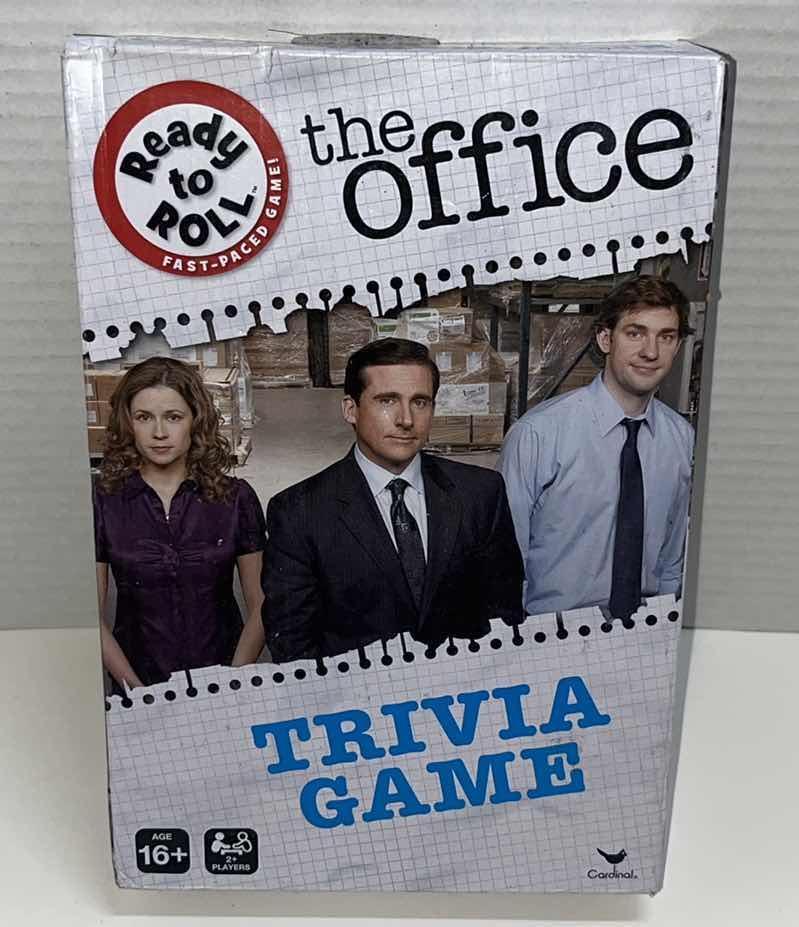 Photo 1 of ASSORTED GAMES- DOUBLE SIX DOMINOES, THE OFFICE TRIVIA & IQ PUZZLE (3)