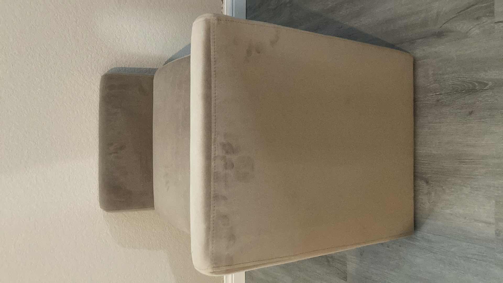 Photo 1 of THRESHOLD STUDIO MCGEE LIGHT BROWN VERNON OTTOMAN 29” X 18” H22”