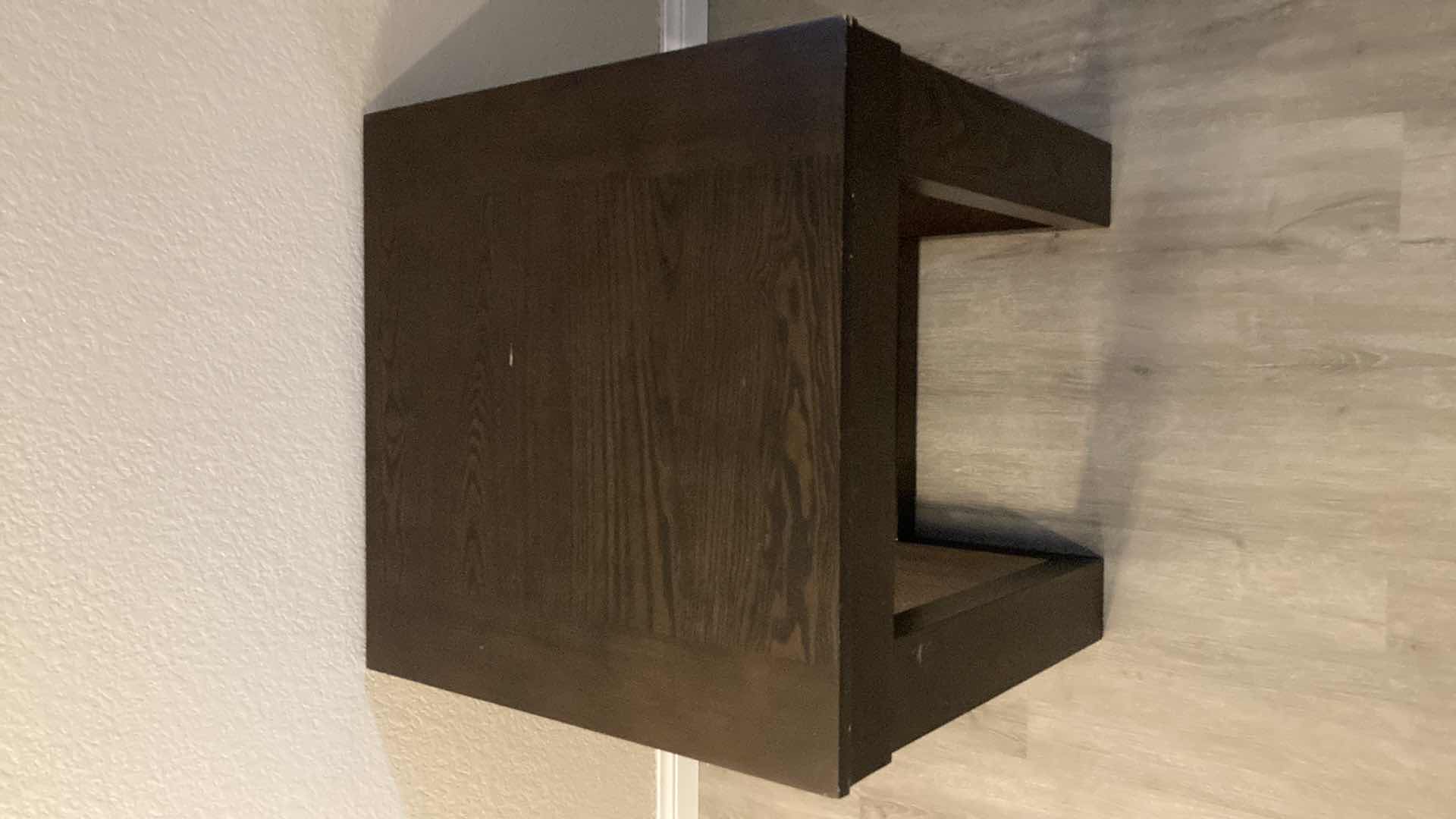 Photo 1 of ASHLEY FURNITURE WATSON CLASSIC DARK BROWN WOOD FINISH OVERSIZED END TABLE 24” X 24” H24”
