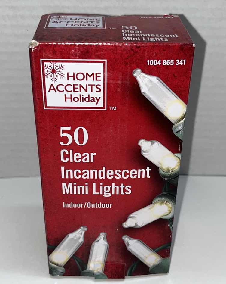 Photo 1 of NEW HOME ACCENTS HOLIDAY 50 CLEAR INCANDESCENT MINI LIGHTS (4)