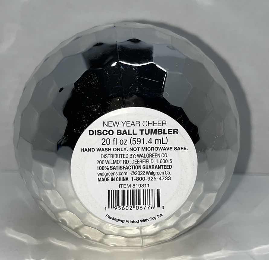 Photo 1 of NEW HAPPY HOLIDAYS MINI GLITTER FOUBLE WALLED 13 OZ TUMBLERS & NEW YEAR CHEER DISCO BALL 20 OZ TUMBLER (3)
