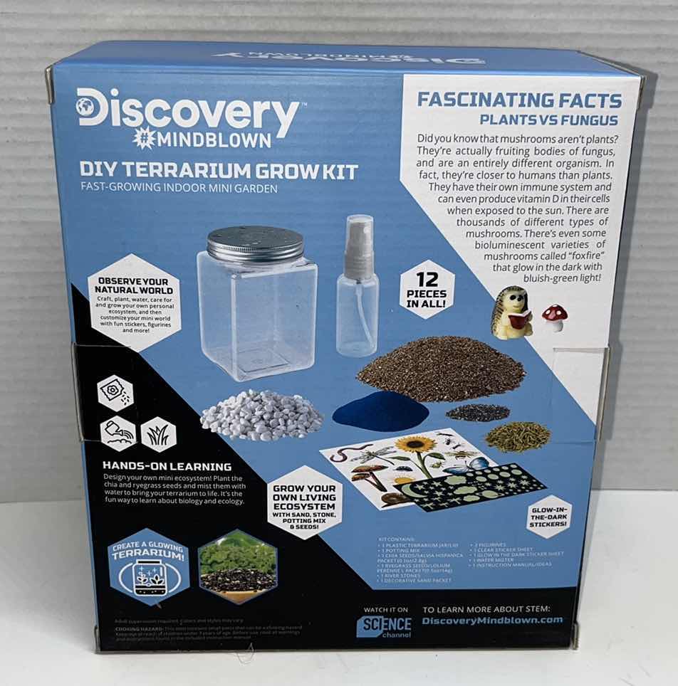 Photo 1 of NEW DISCOVERY STEM MINDBLOWN DIY TERRARIUM GROW KIT, FAST GROWING INDOOR MINI GARDEN (1)
