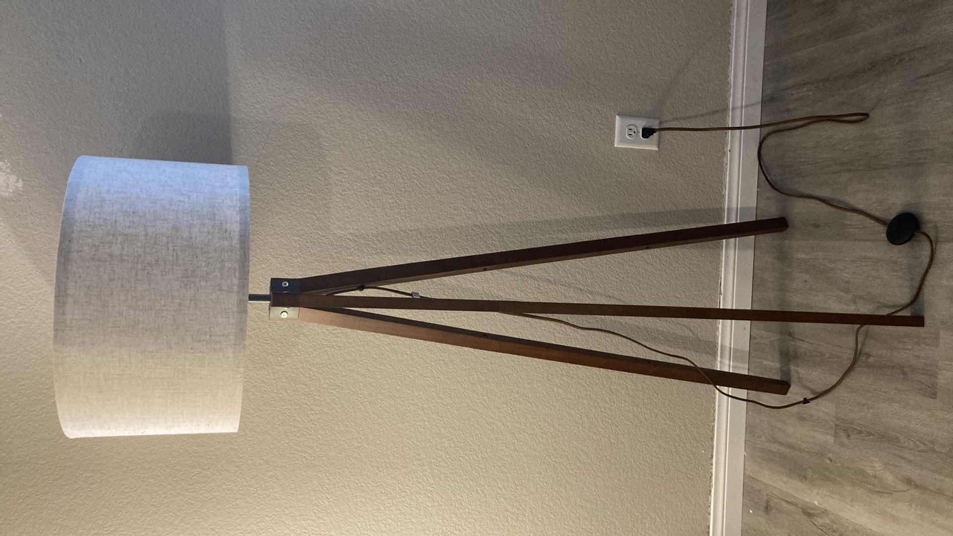 Photo 1 of LEPOWER WOOD TRIPOD MID-CENTURY STYLE FLOOR LAMP MODEL UF1101 H60.5”