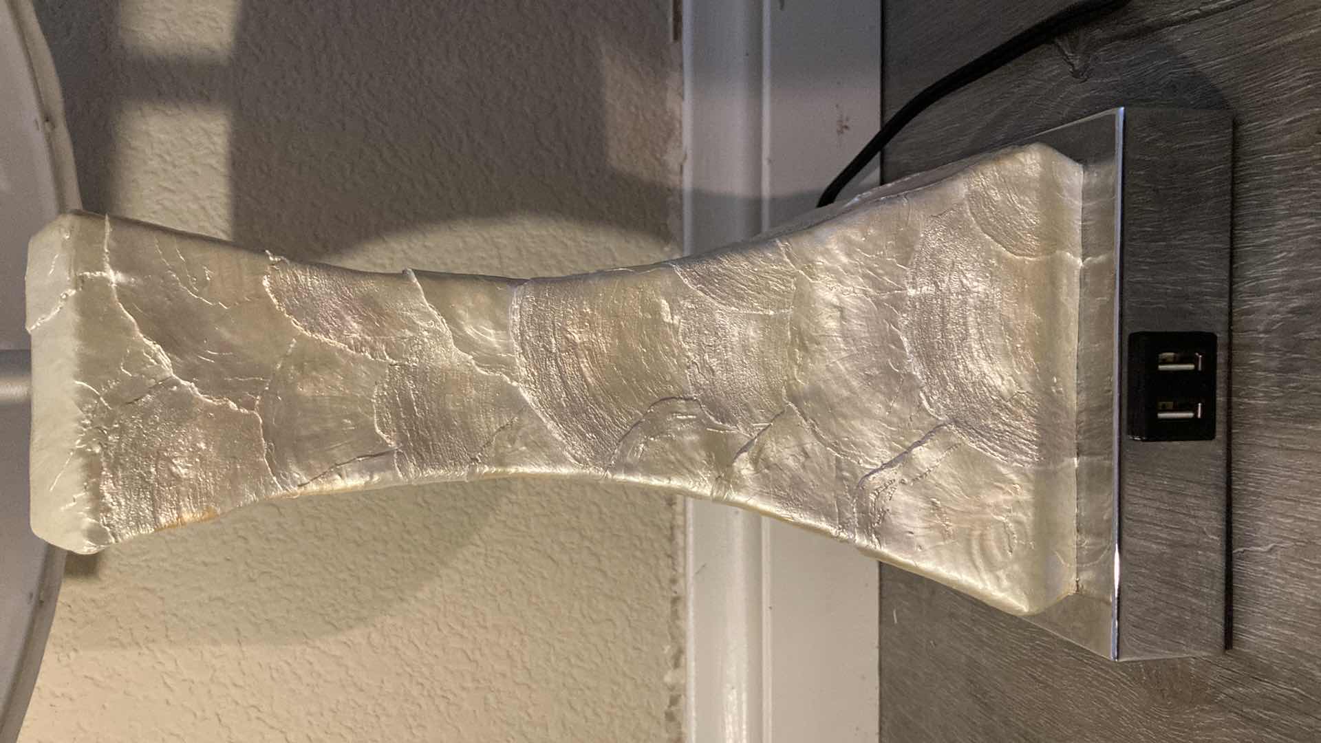 Photo 1 of PENSHELL TOUCH LIGHT DIMMER TABLE LAMP W WHITE SHADE & USB CHARGER PORTS 12” X 22”