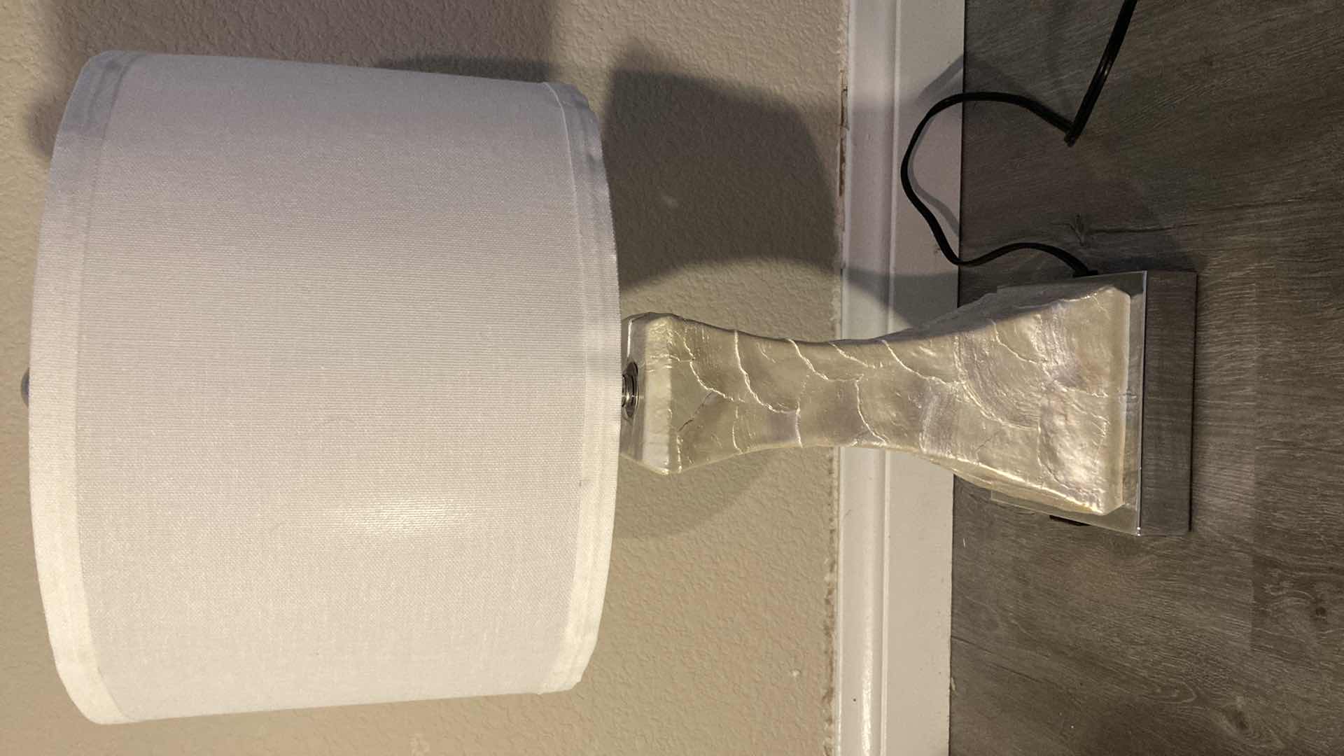 Photo 1 of PENSHELL TOUCH LIGHT DIMMER TABLE LAMP W WHITE SHADE & USB CHARGER PORTS 12” X 22”