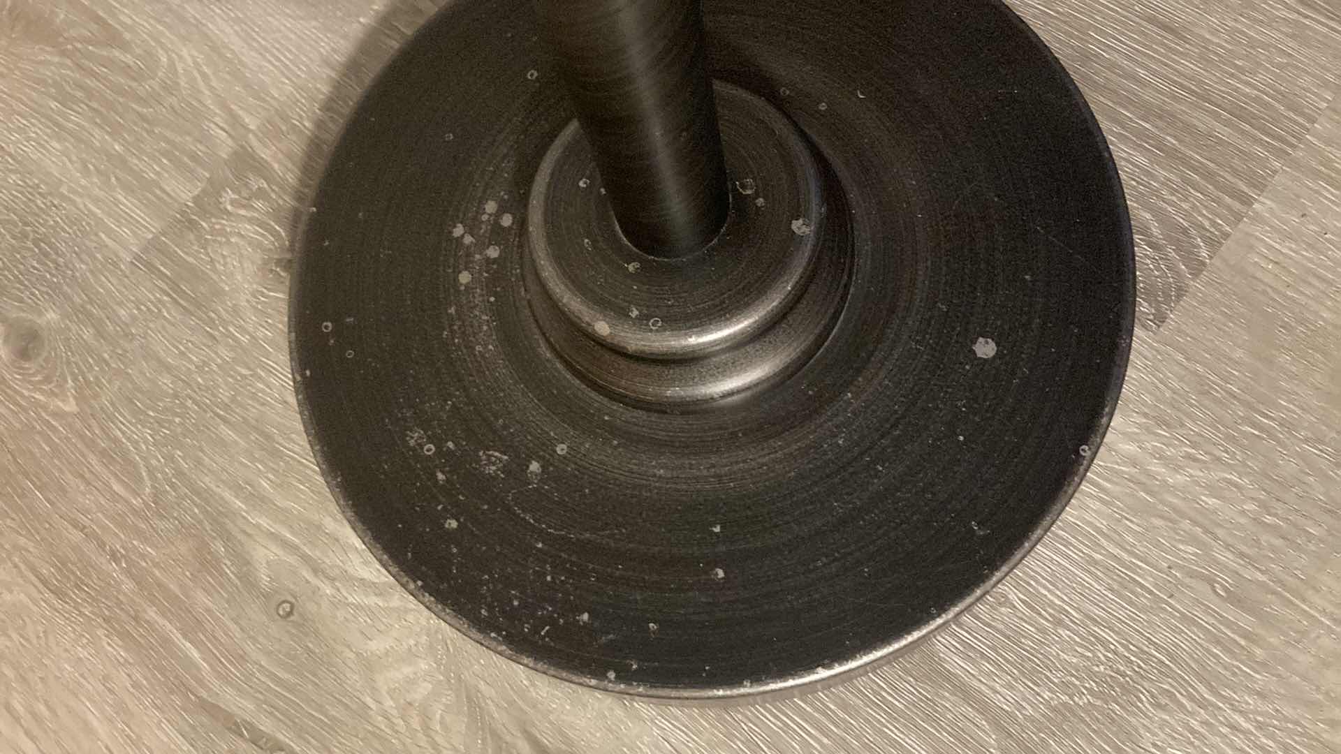 Photo 1 of AGED BRONZE MID-CENTURY STYLE ADJUSTABLE HEIGHT & ANGLE METAL TABLE LAMP 17” X 8” H27”-34”